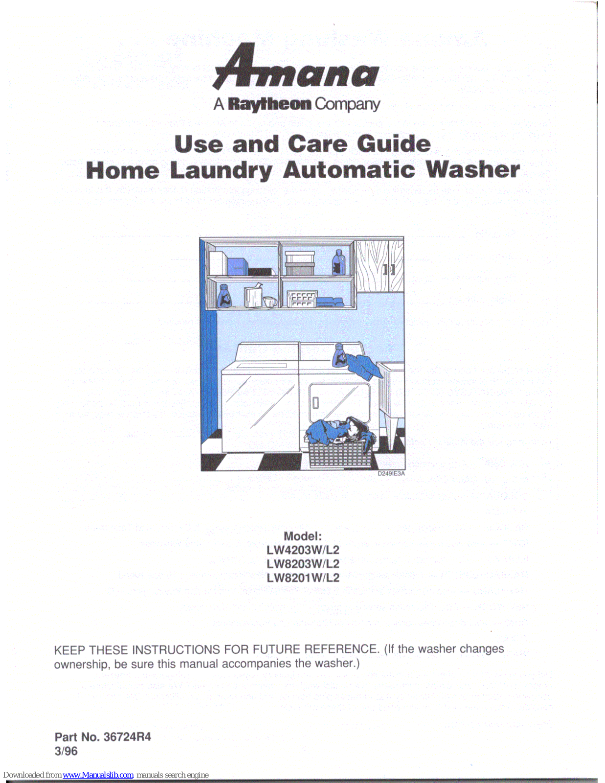 Whirlpool LW4203W/L2, LW8203W/L2, LW8201W/L2 Use And Care Manual