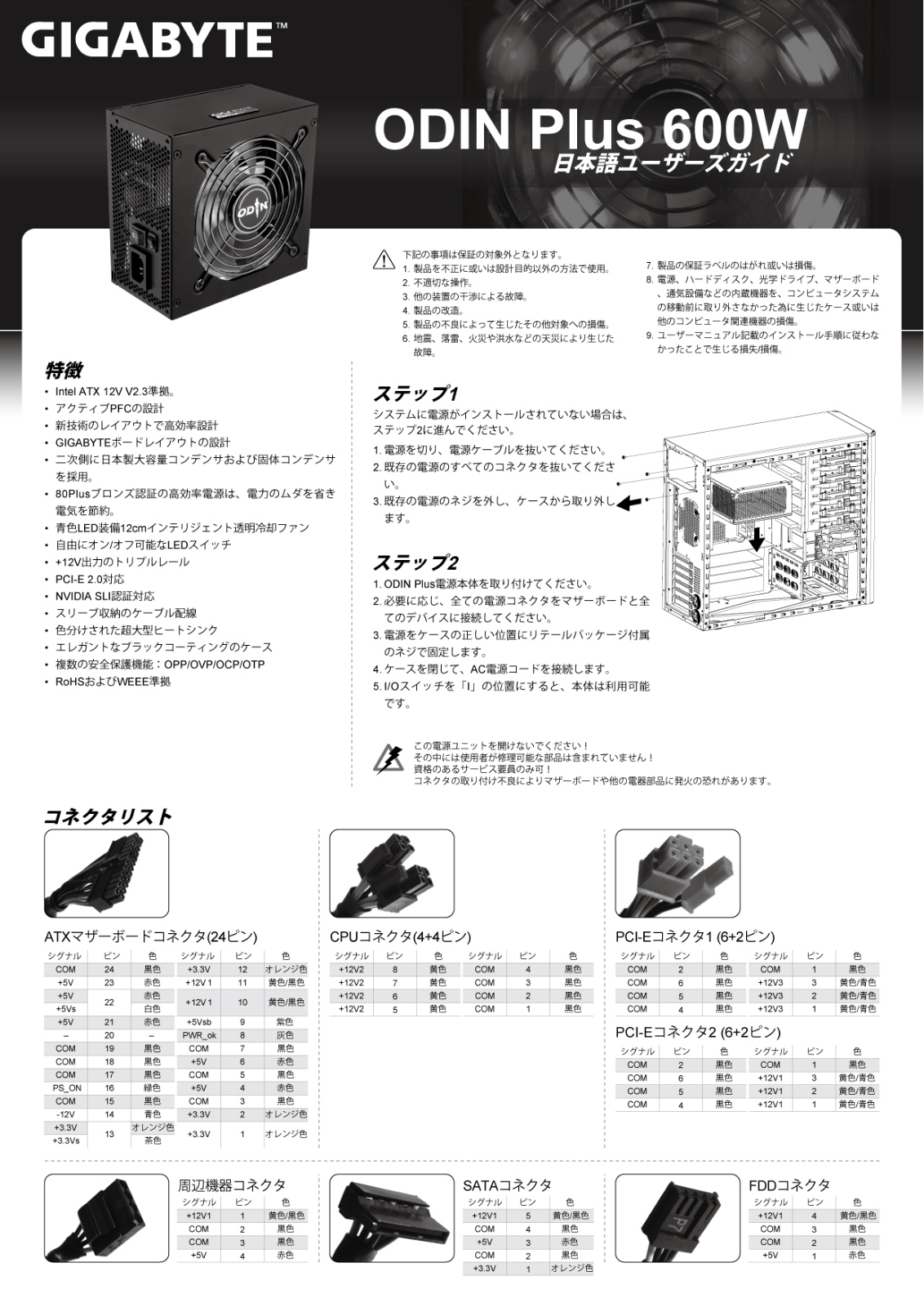 Gigabyte ODIN PLUS 600W User Manual