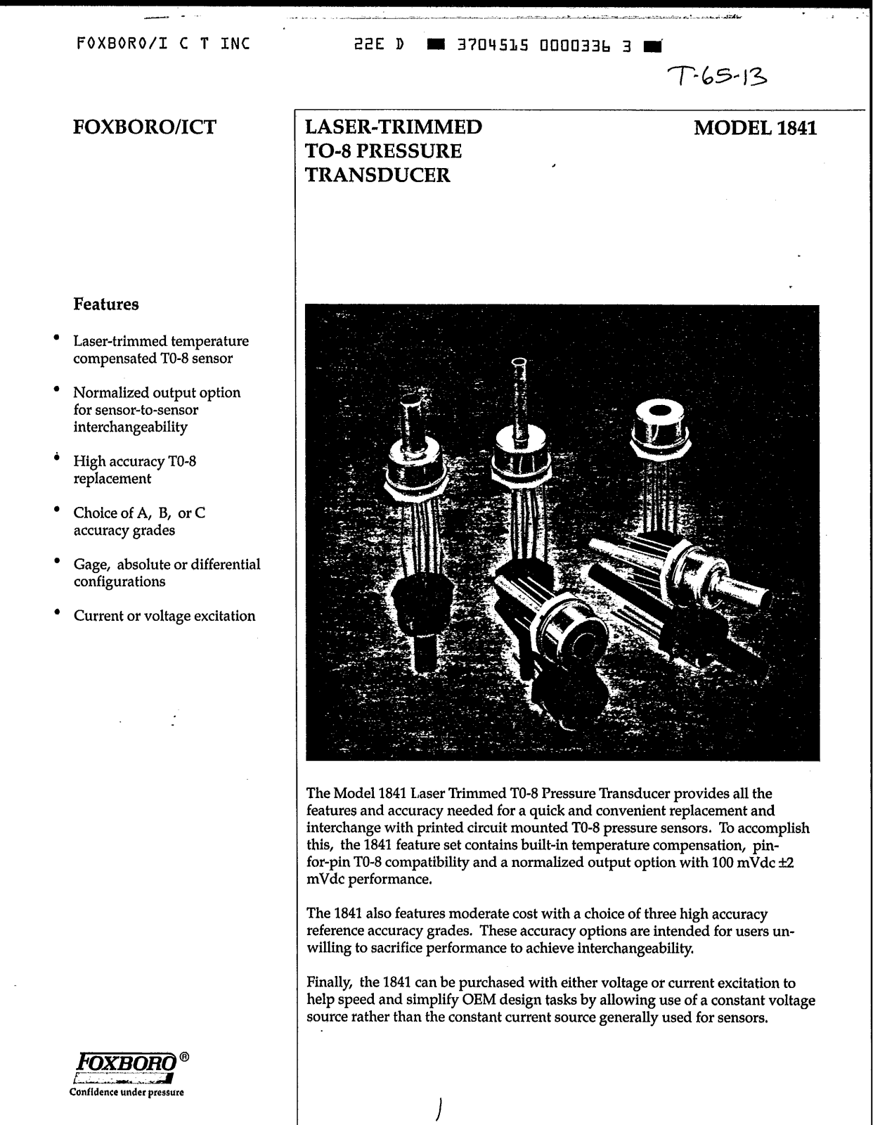 FOXBORO 1840 User Manual