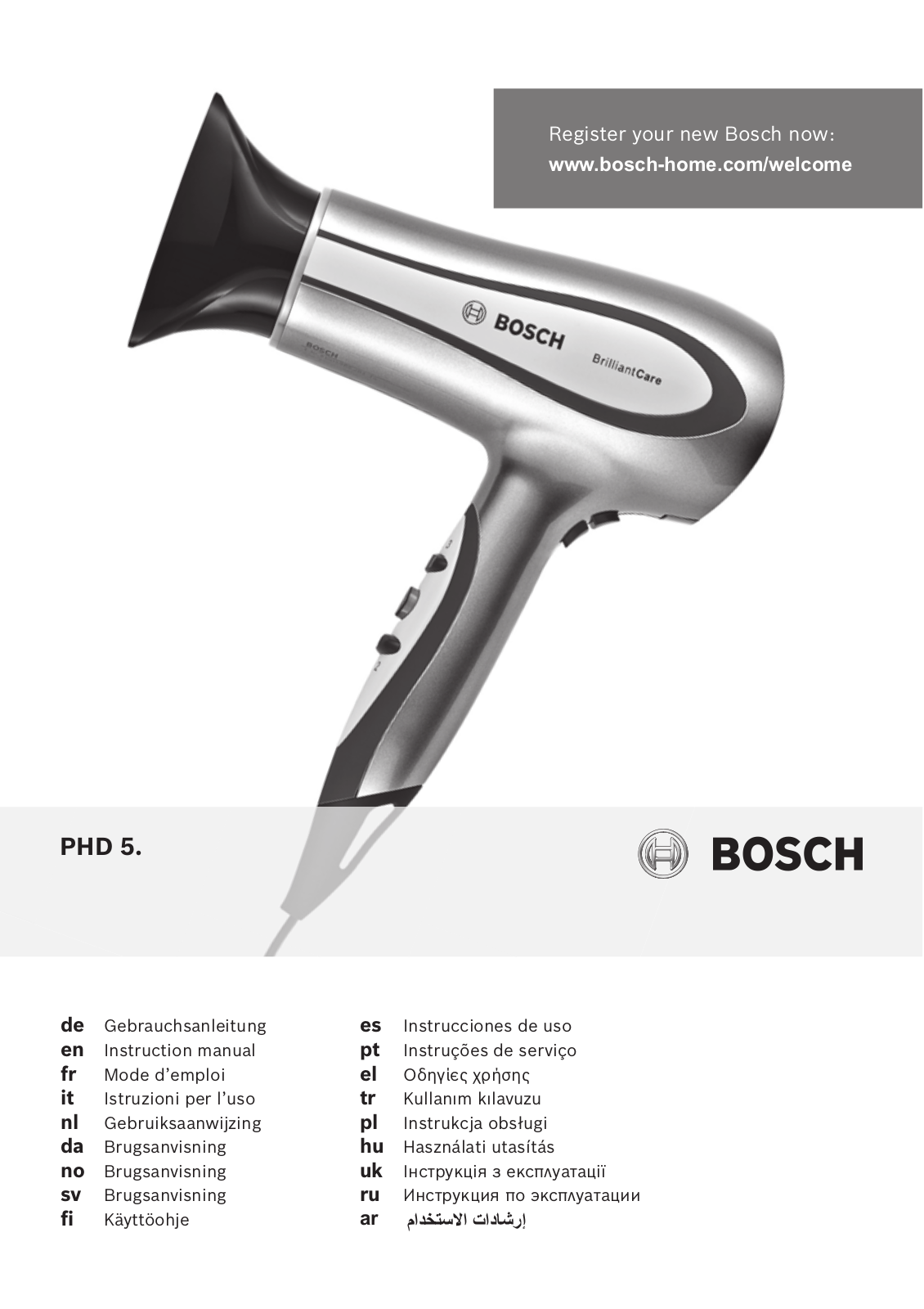 Bosch PHD5781 User Manual