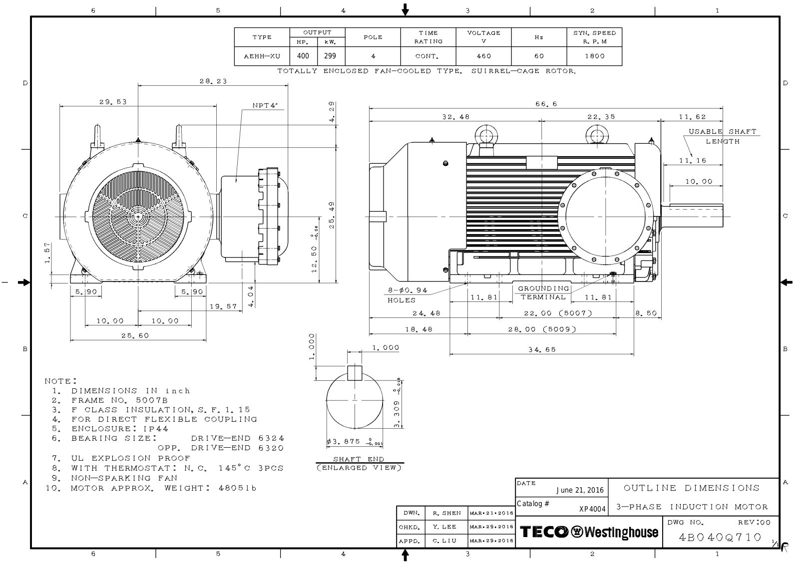 Teco XP4004 Reference Drawing