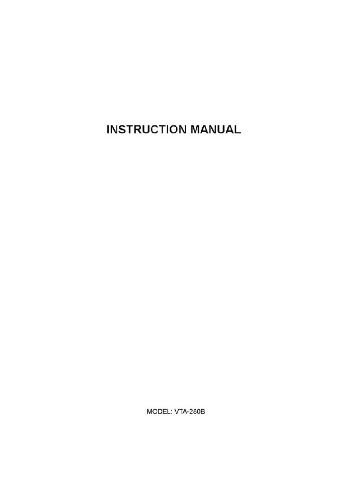 Innovative Technology Electronics VTA280B User Manual