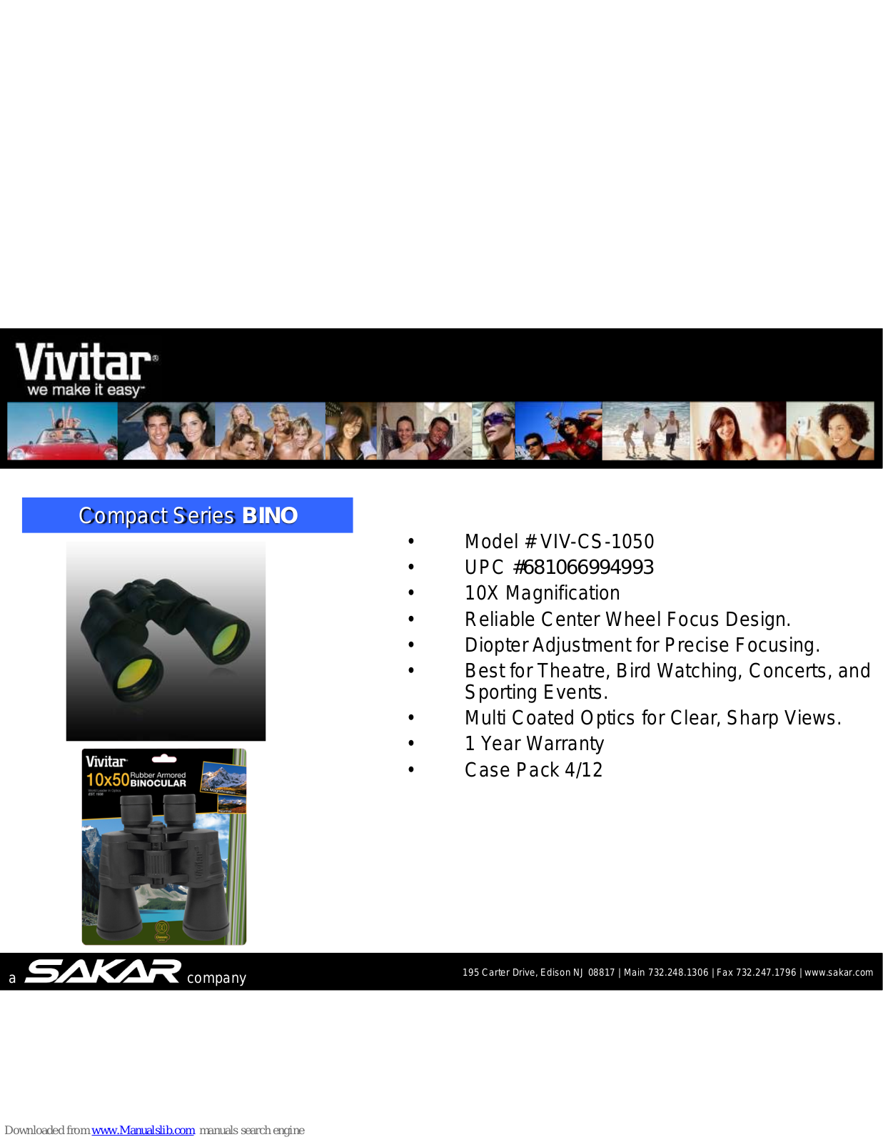 Vivitar CS-1050, VIV-CS-1050 Specifications