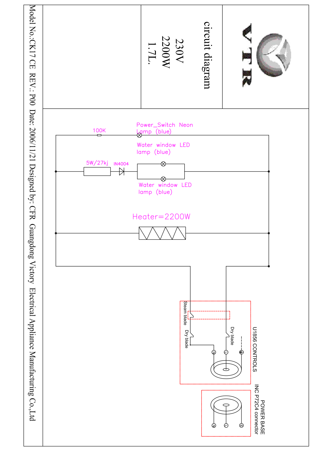 Vitek CK17 diagram