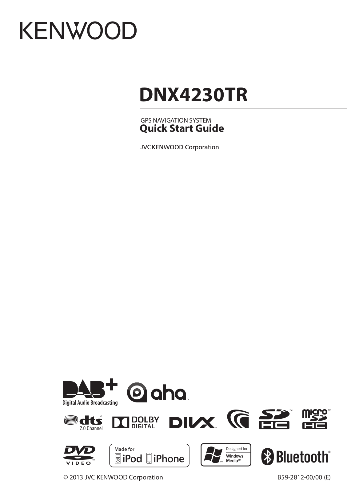 Kenwood DNX4230TR Quick Start Guide