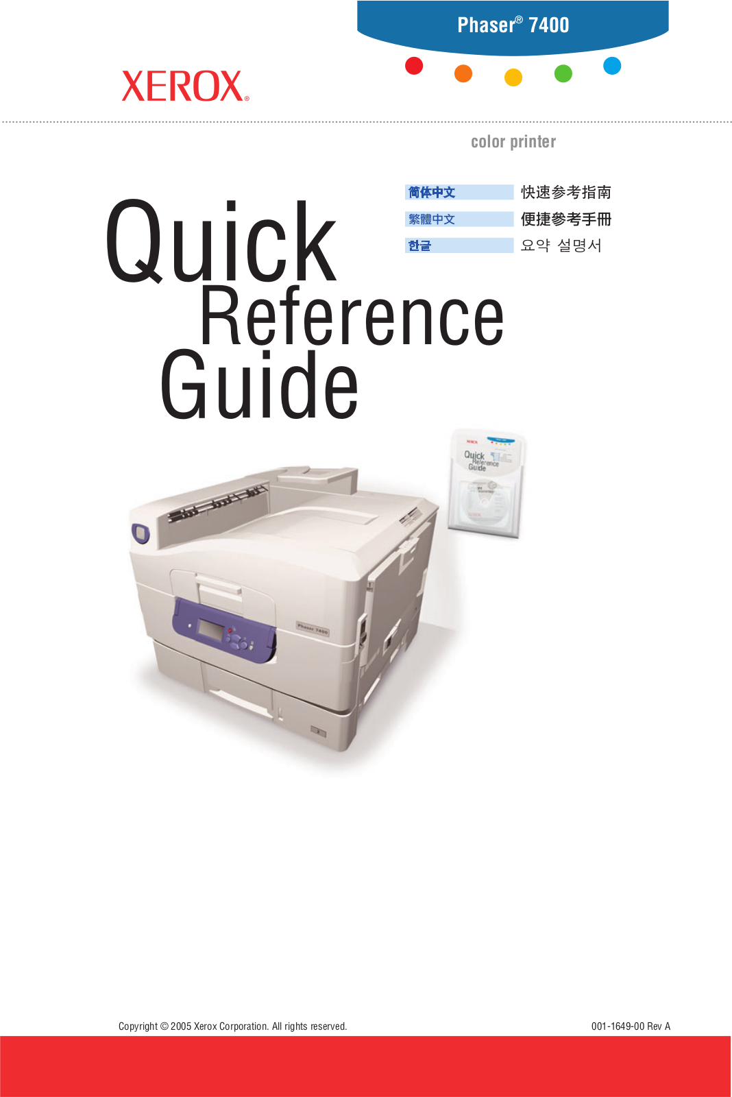 Xerox PHASER 7400 INSTRUCTION POSTER