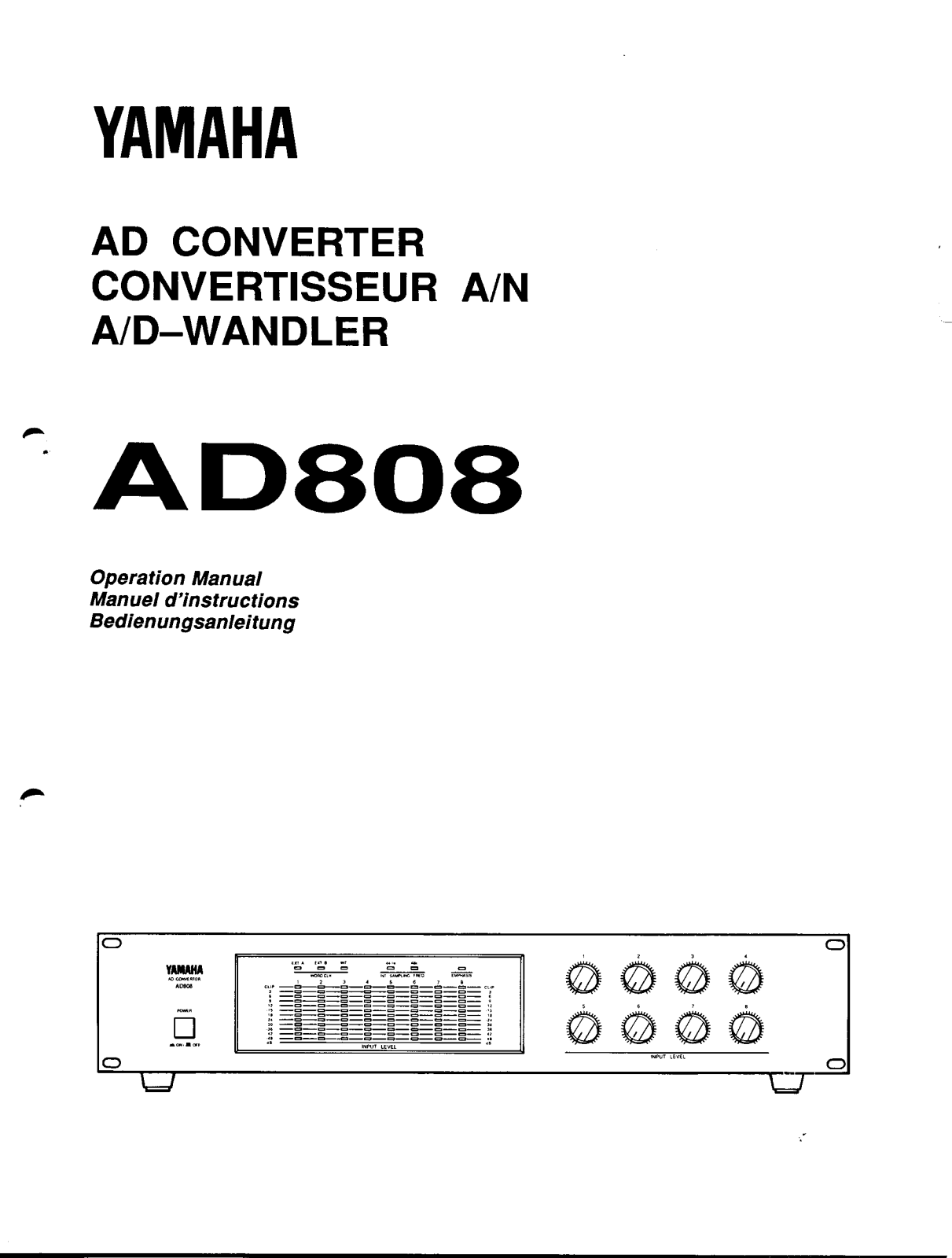 Yamaha AD808 Owner  manual