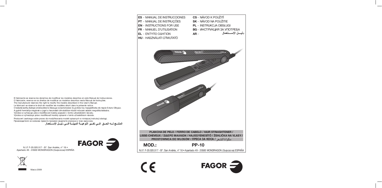 FAGOR PP-10 User Manual