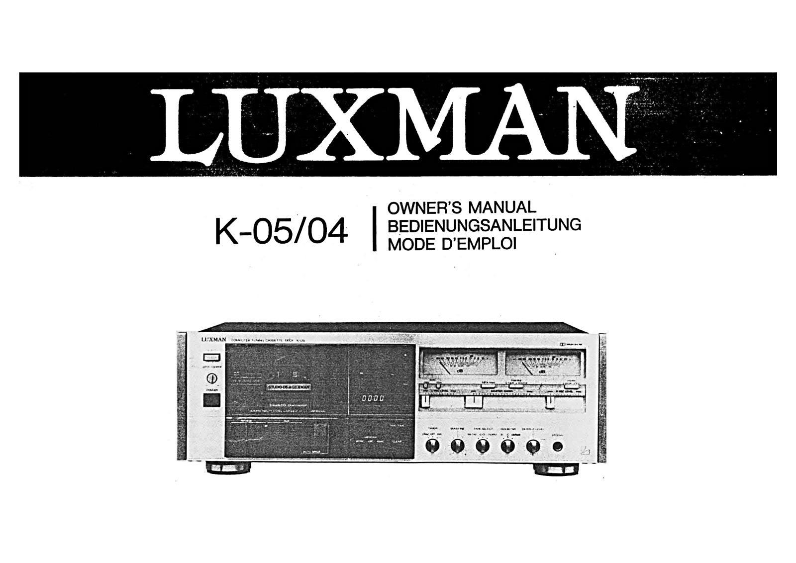 Luxman K-05, K-04 Owners Manual