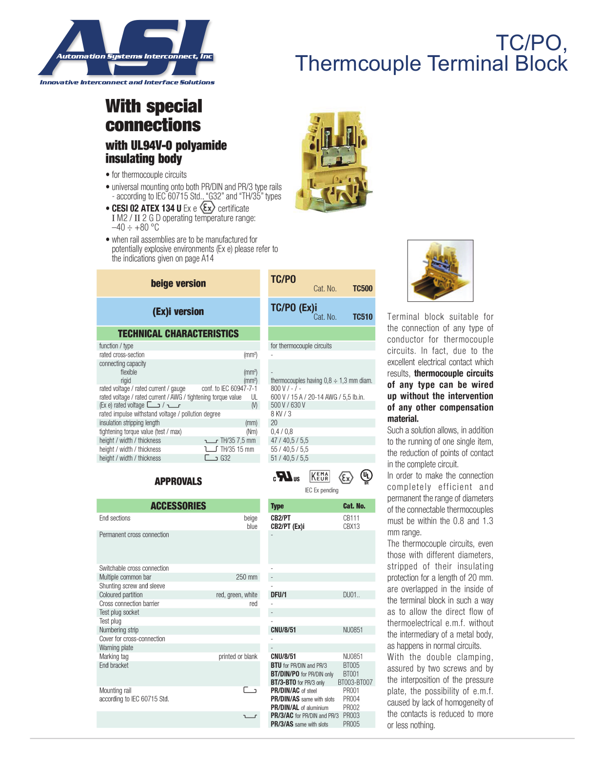 ASI-Automation Systems Interconnect TC/PO Data Sheet