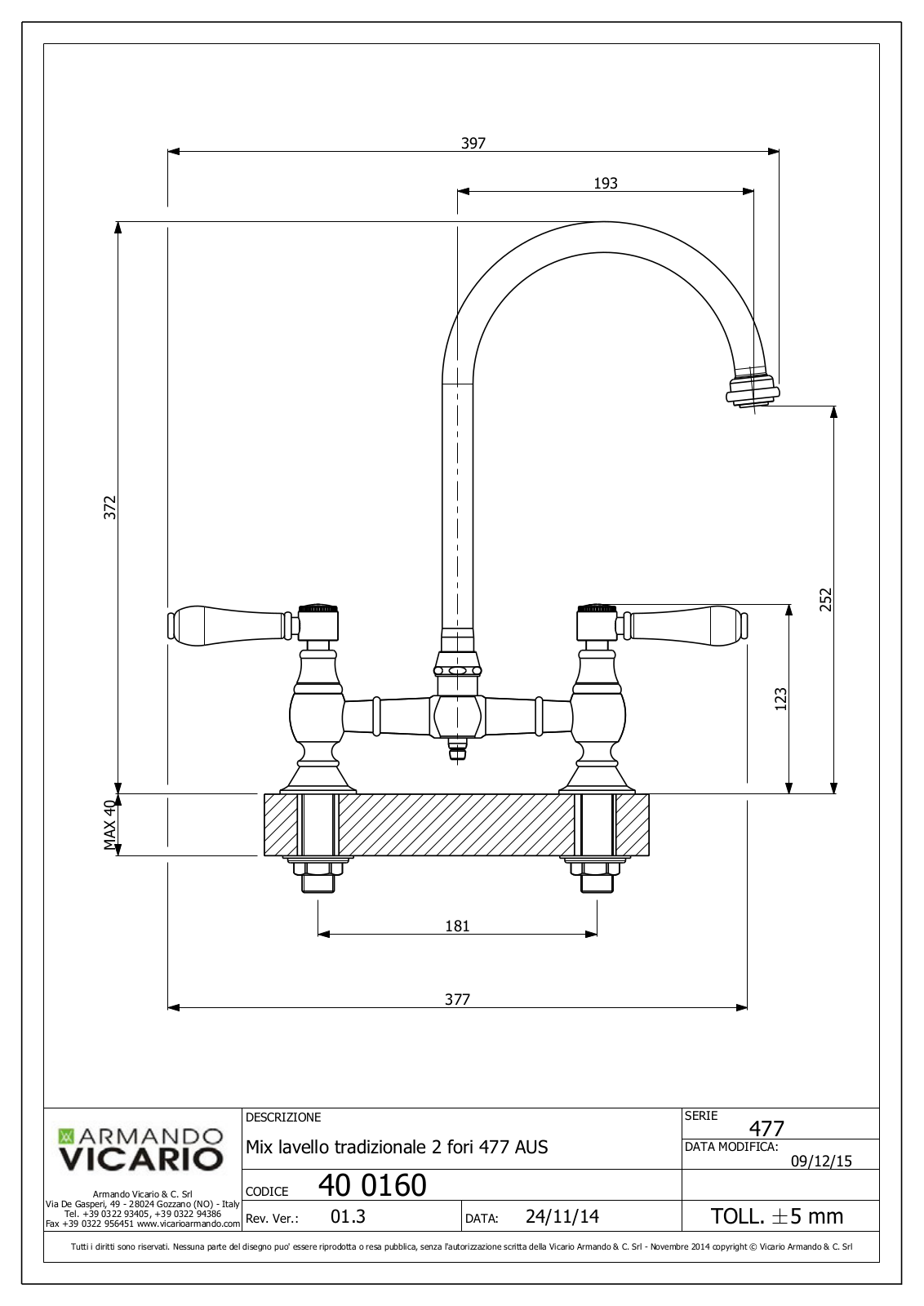ABEY 400160BR Specifications Sheet - ManualMachine.com