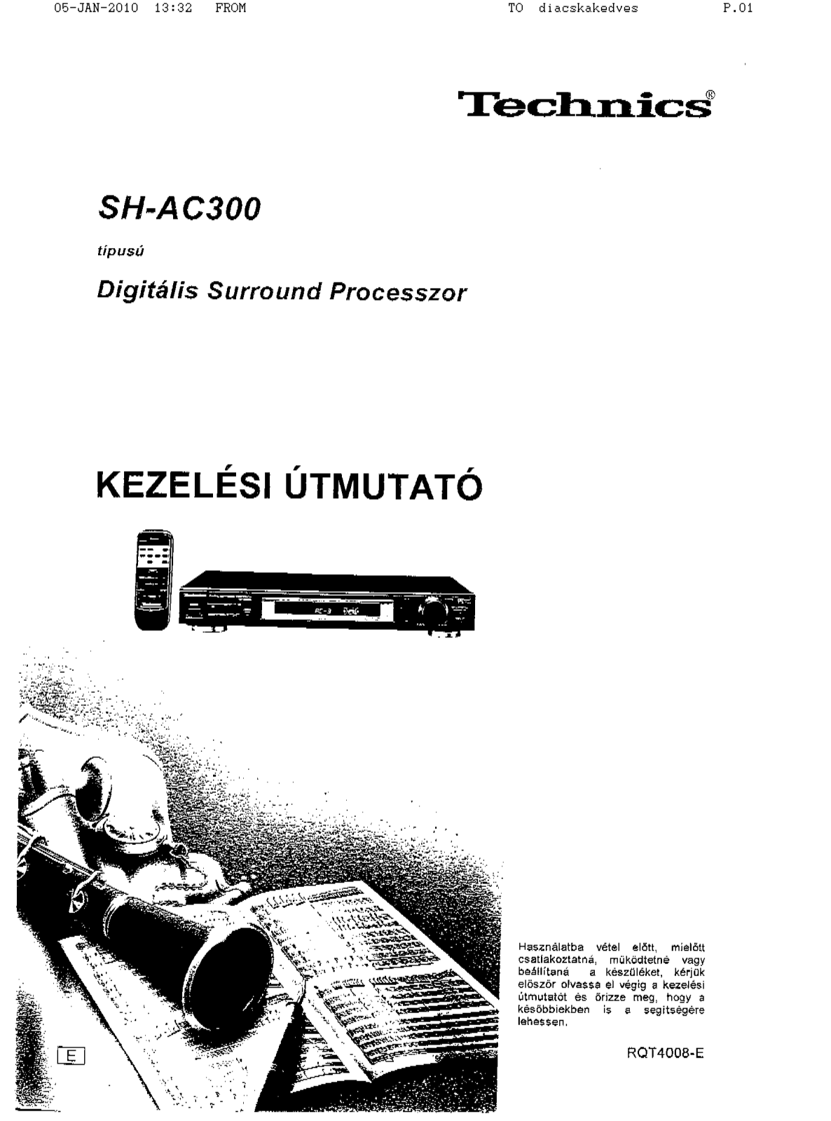technics SH-AC300 User Manual