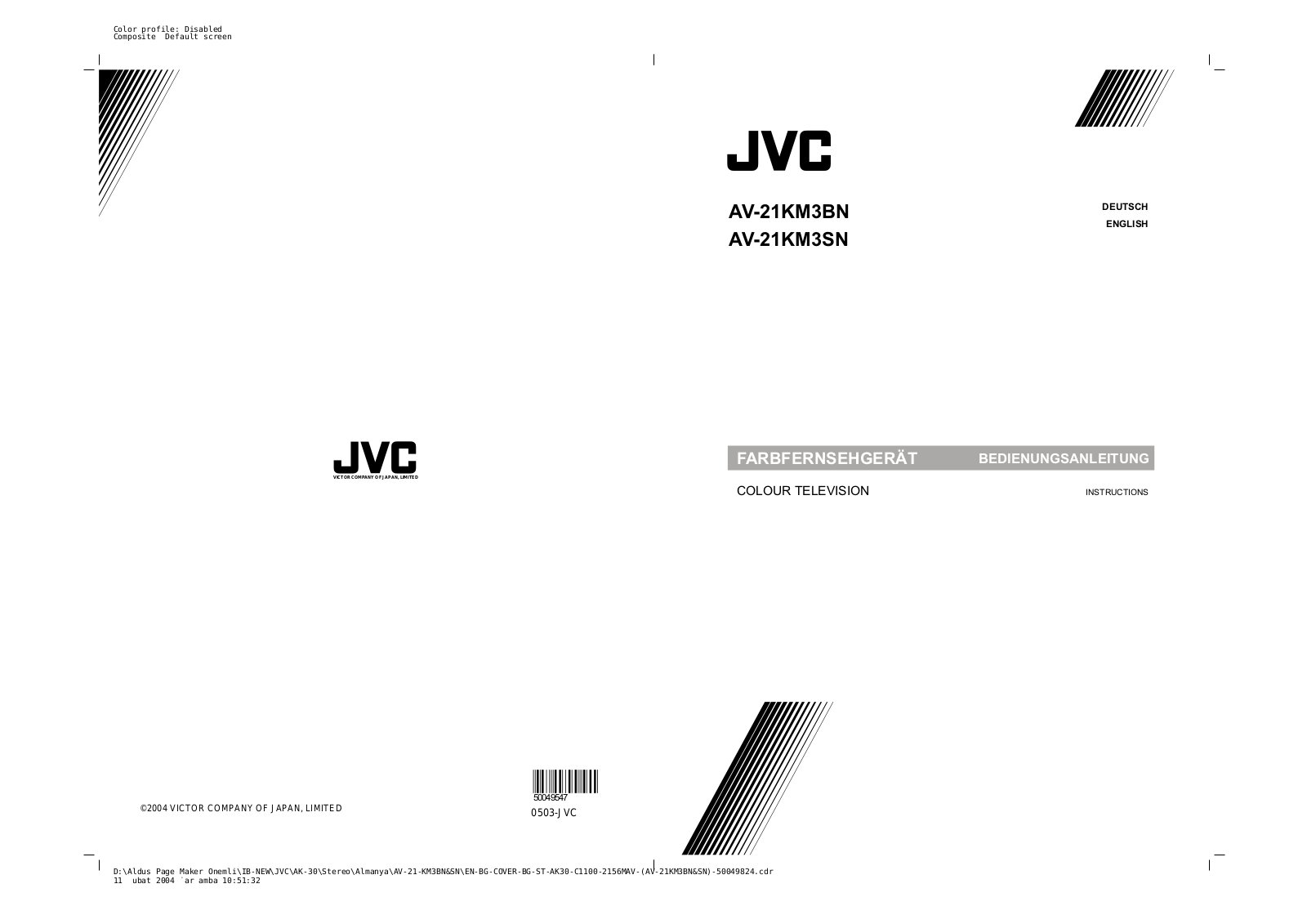 JVC AV-21KM3 User Manual