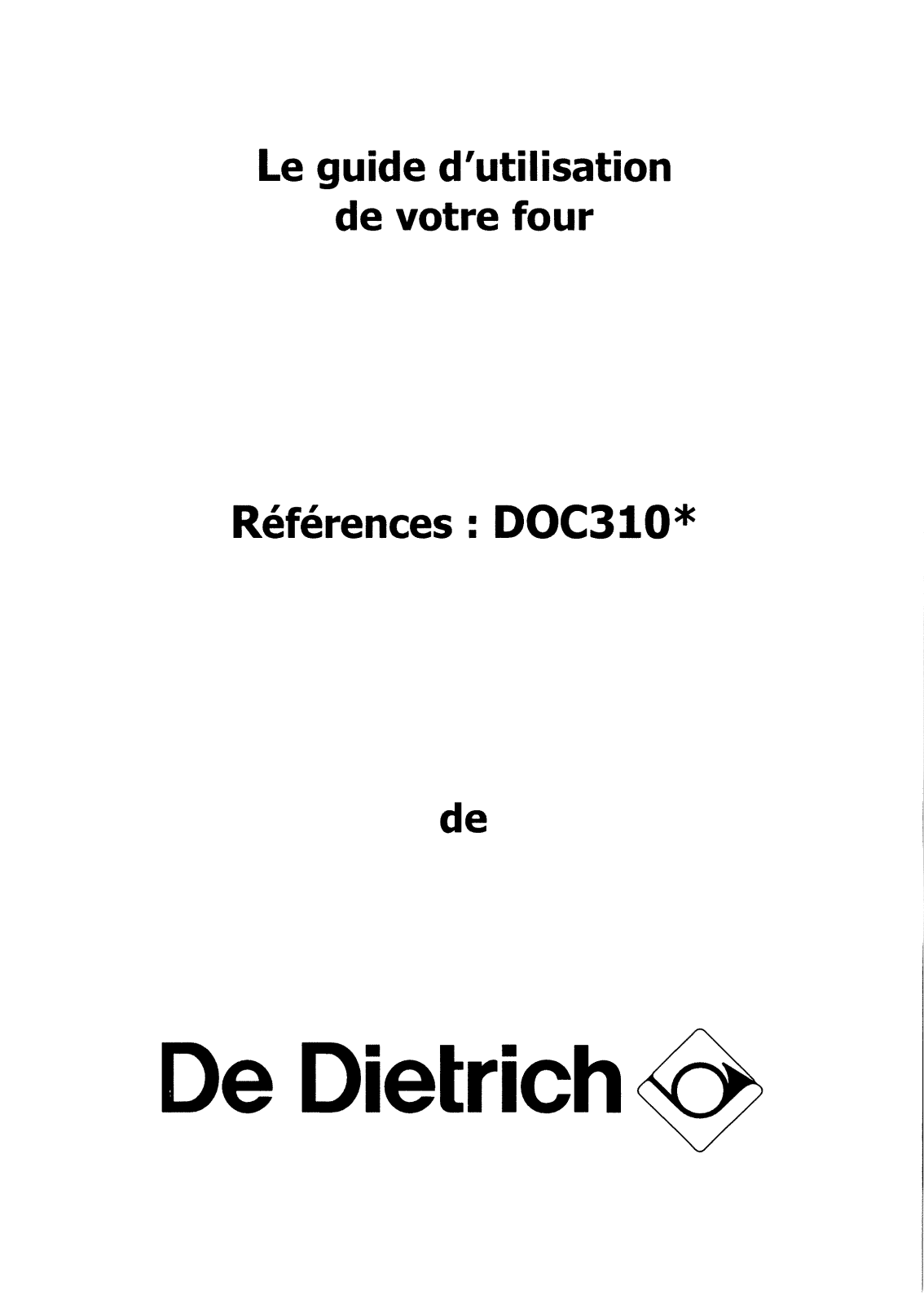 DE DIETRICH DOC310 User Manual
