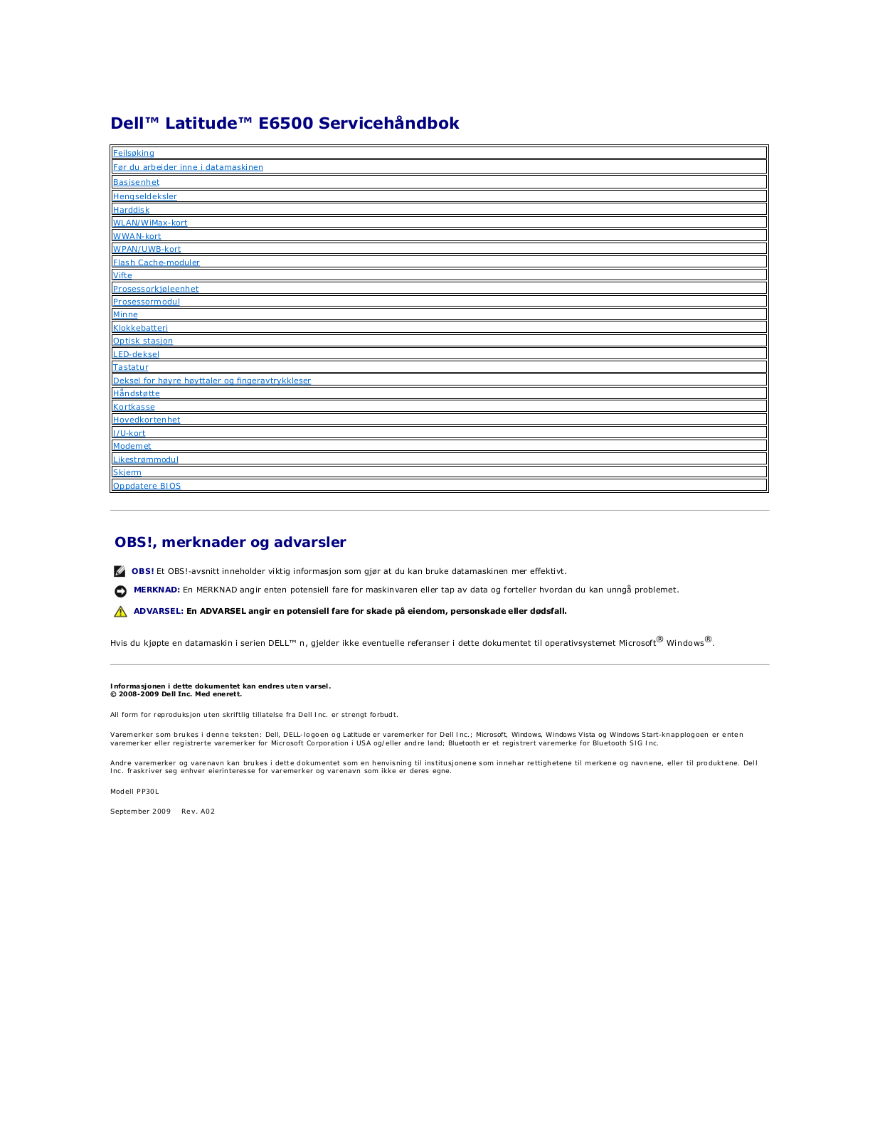 Dell Latitude E6500 User Manual