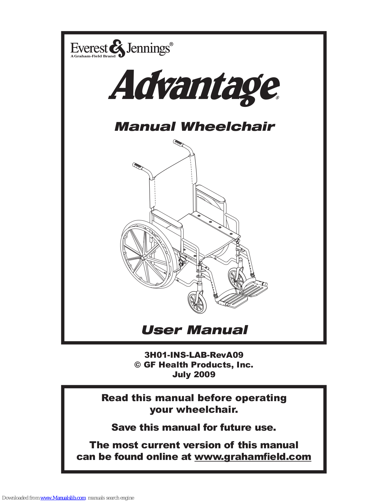 Everest & Jennings Advantage User Manual