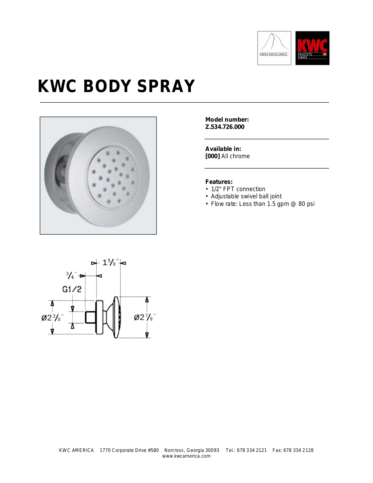 KWC Z.534.726.000 User Manual