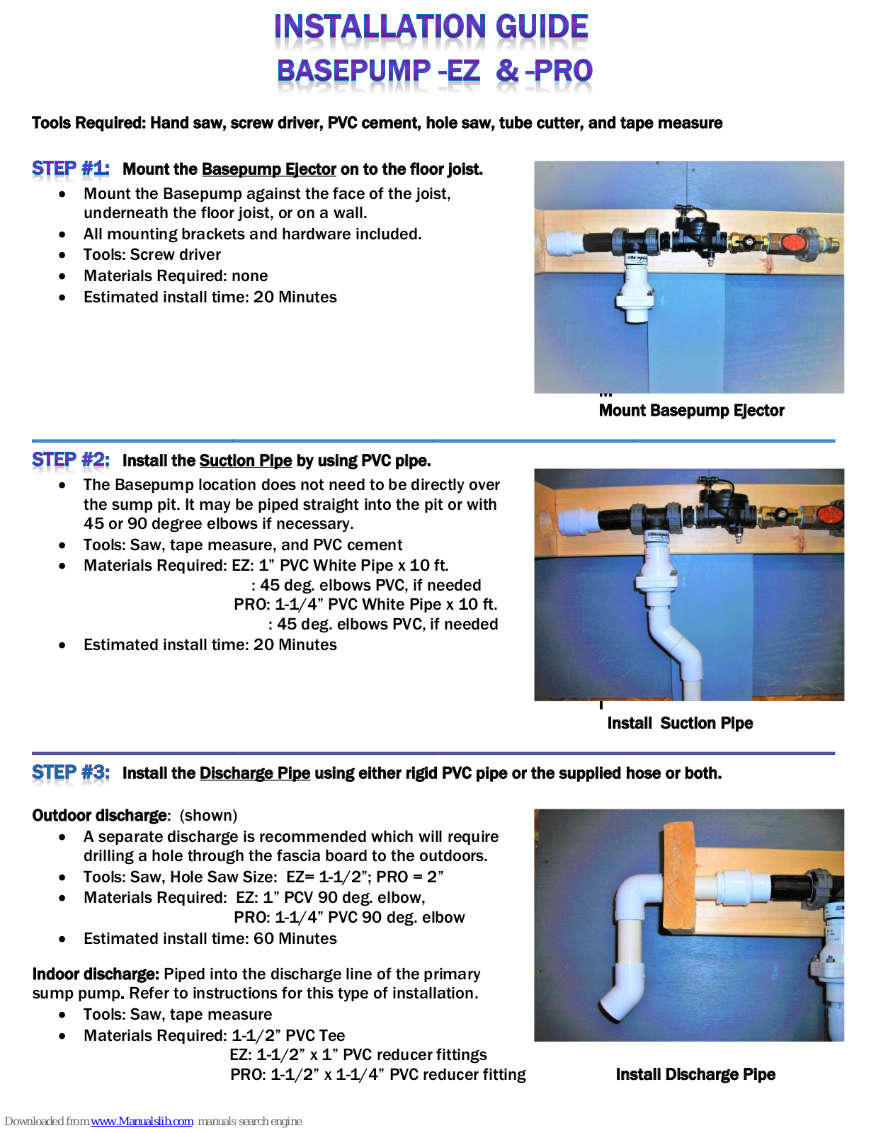 BASEPUMP RB750-EZ, HB1000-PRO Installation Manual - ManualMachine.com