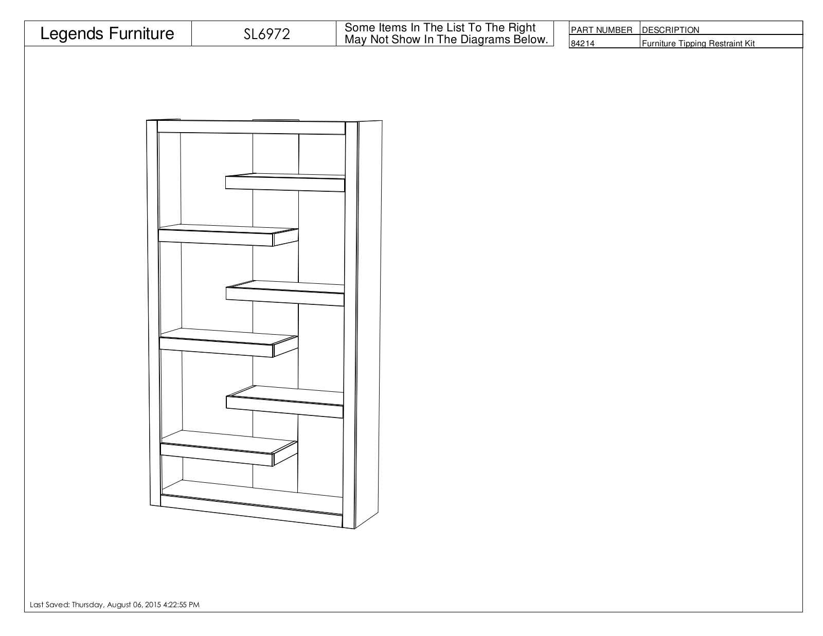 Legends Furniture SL6972 Parts Guide