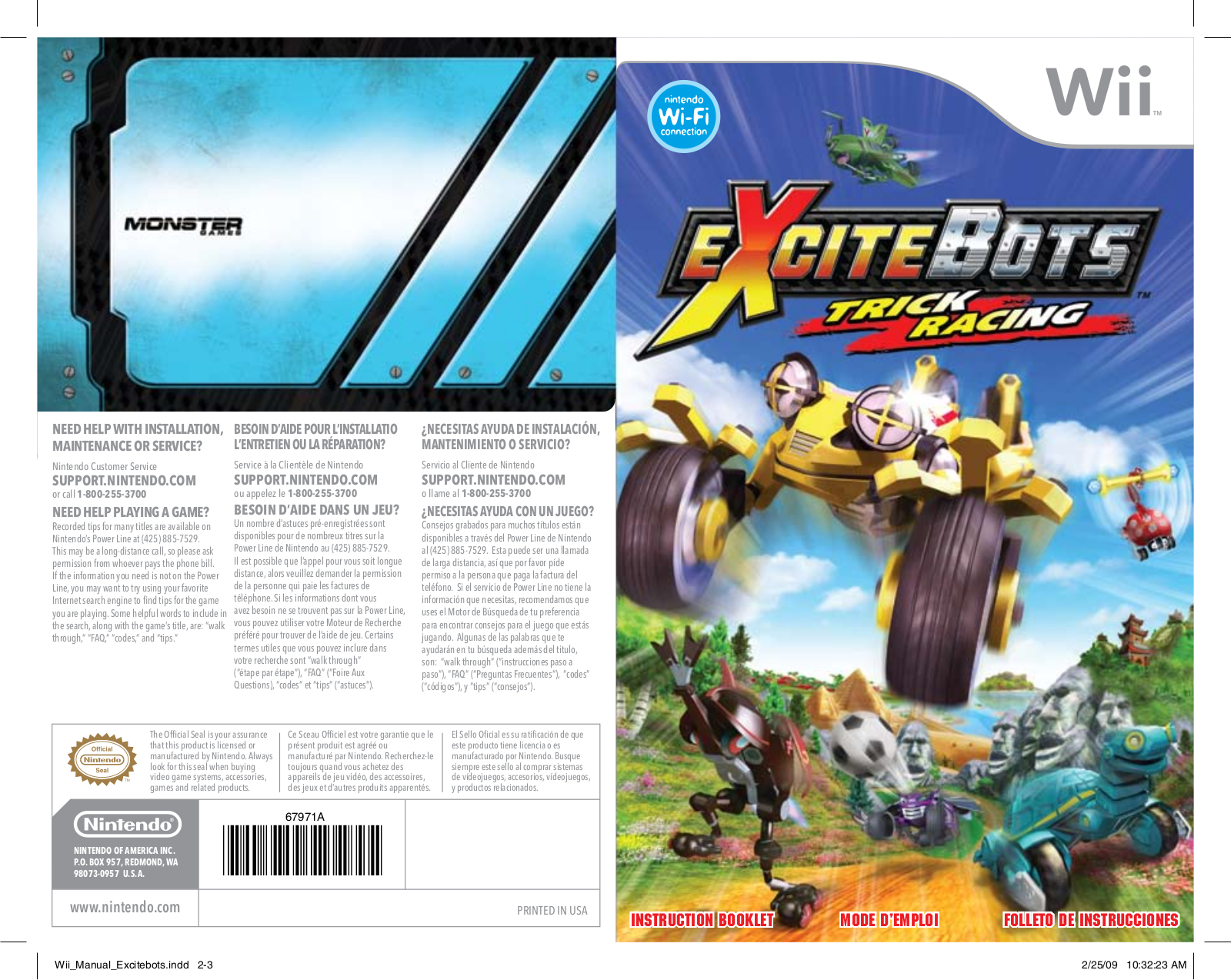 NINTENDO Wii Excitebots: Trick Racing User Manual