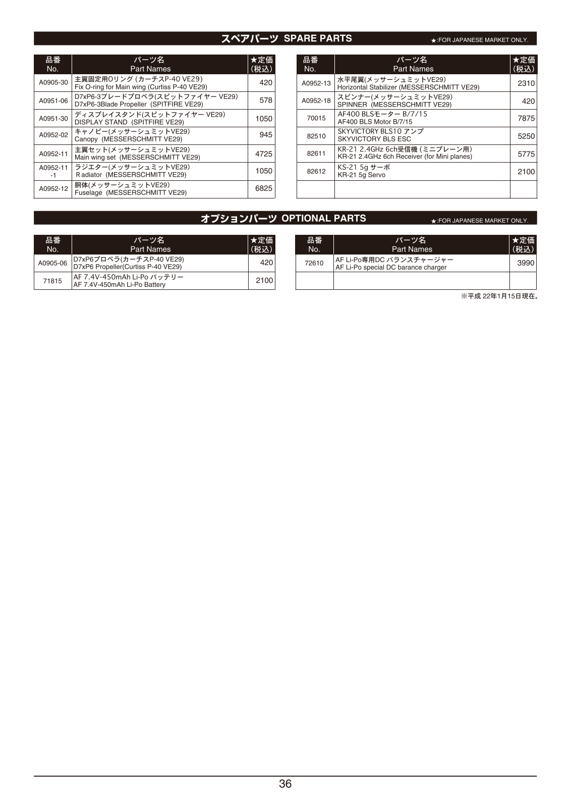 Kyosho AIRIUM MESSERSCHMITT User Manual