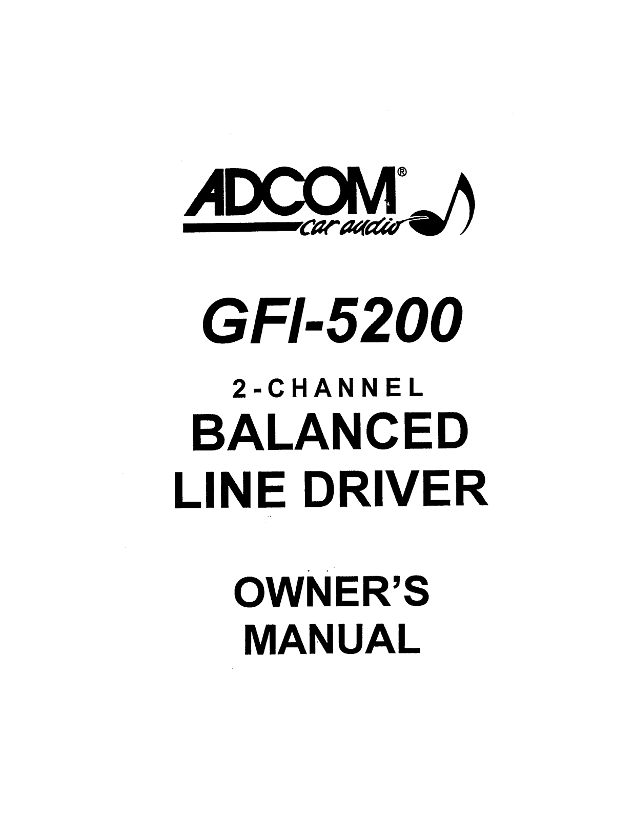 Adcom GFI-5200 User Manual