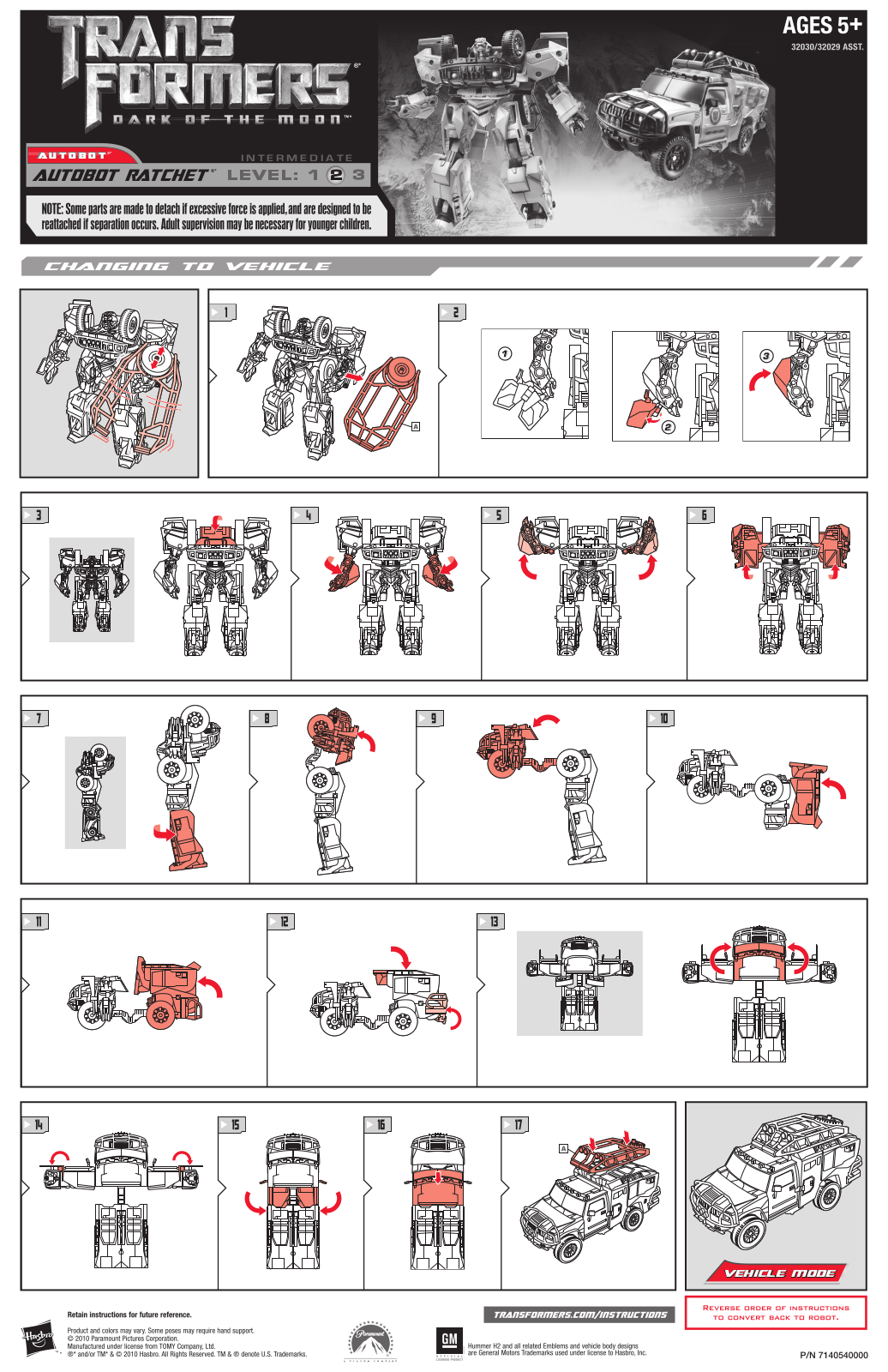 HASBRO Transformers DOTM Autobot Ratchet User Manual