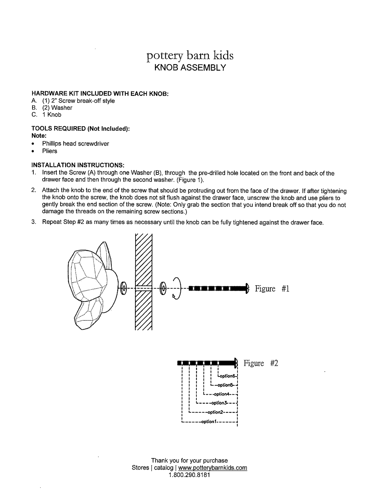 Pottery Barn Butterfly Knob Assembly Instruction