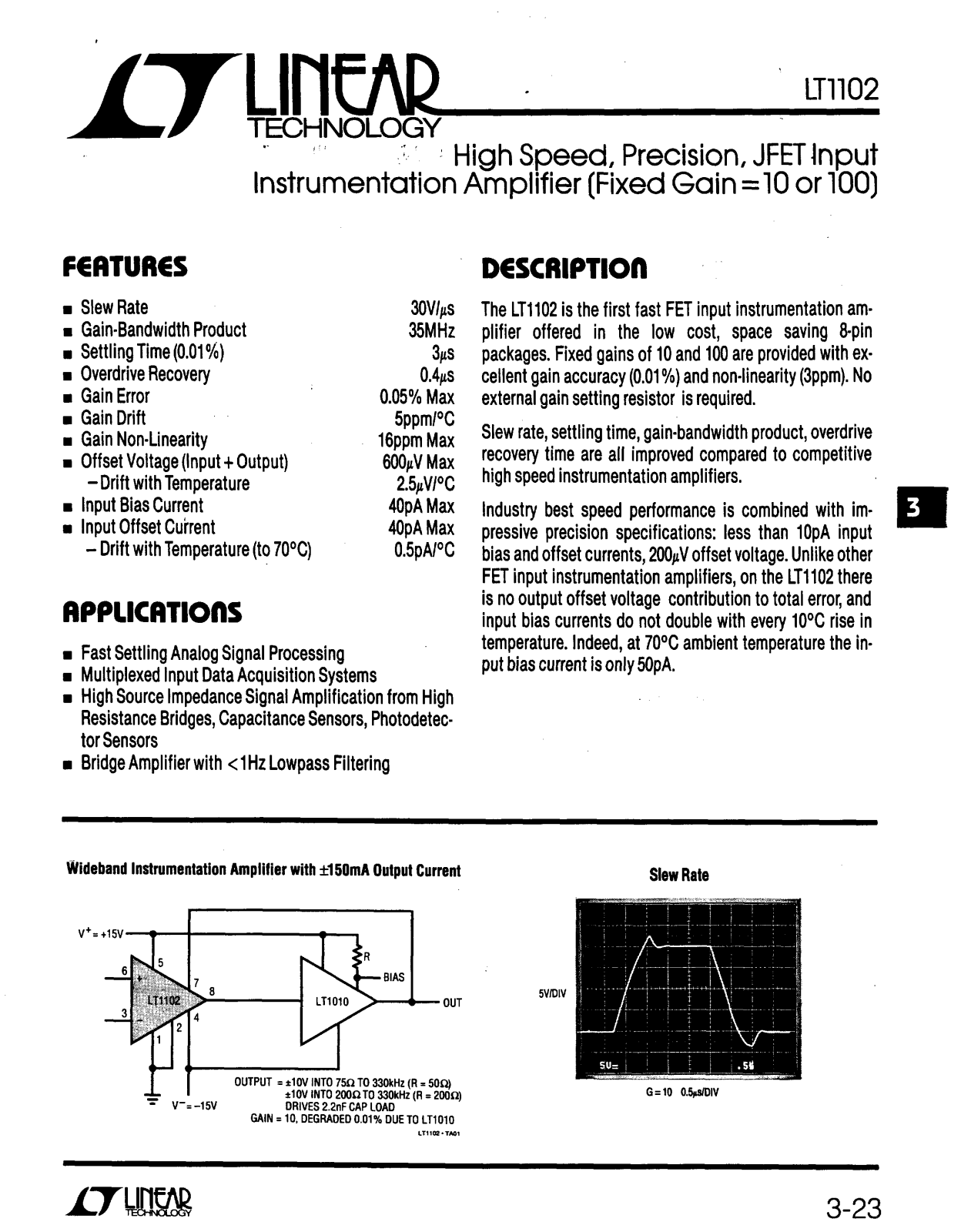 Linear Technology LT1102 Datasheet