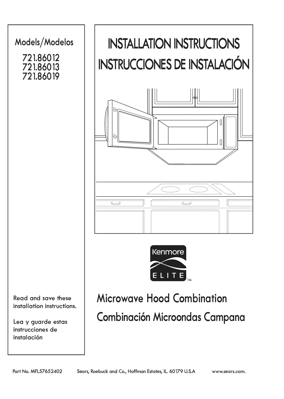 Kenmore Elite 72186013010, 72186019010, 72186012010 Installation Guide - ManualMachine.com