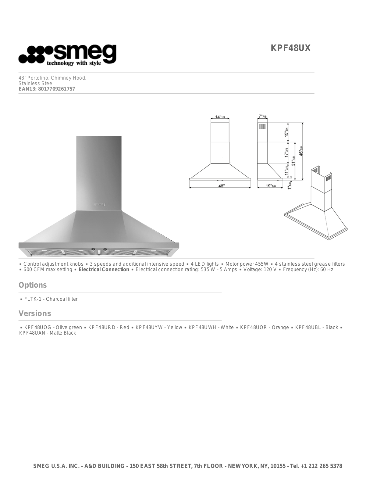 Smeg KPF48UX User Manual