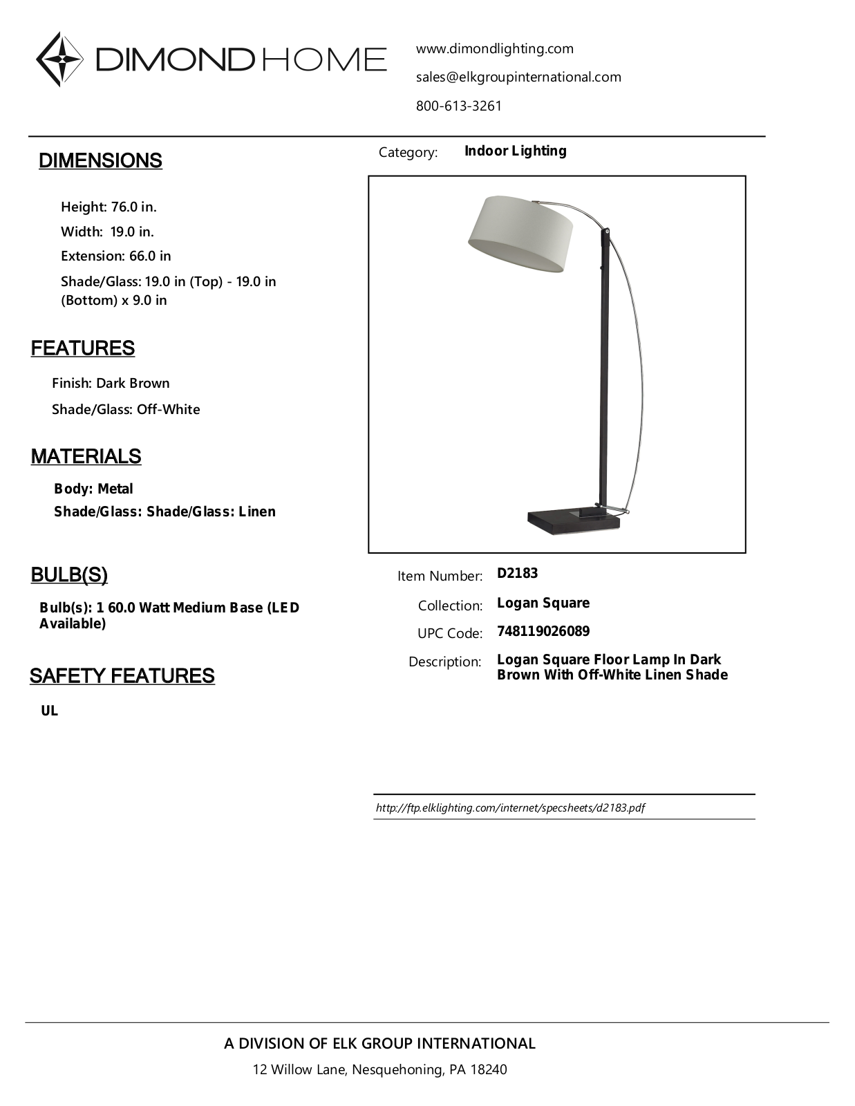 ELK Home D2183 User Manual