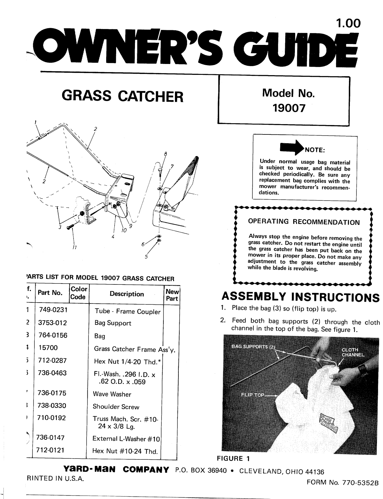 Yard-Man 19007 User Manual