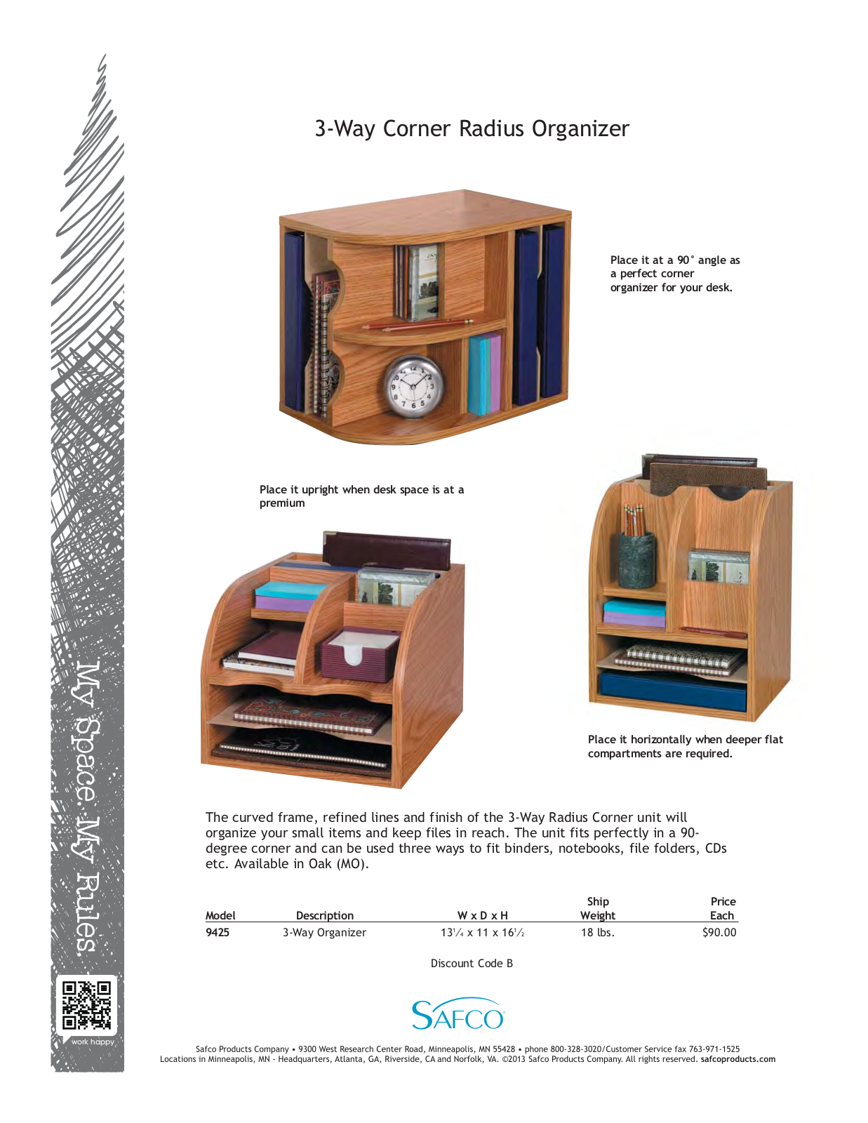 Safco 9425MO User Manual