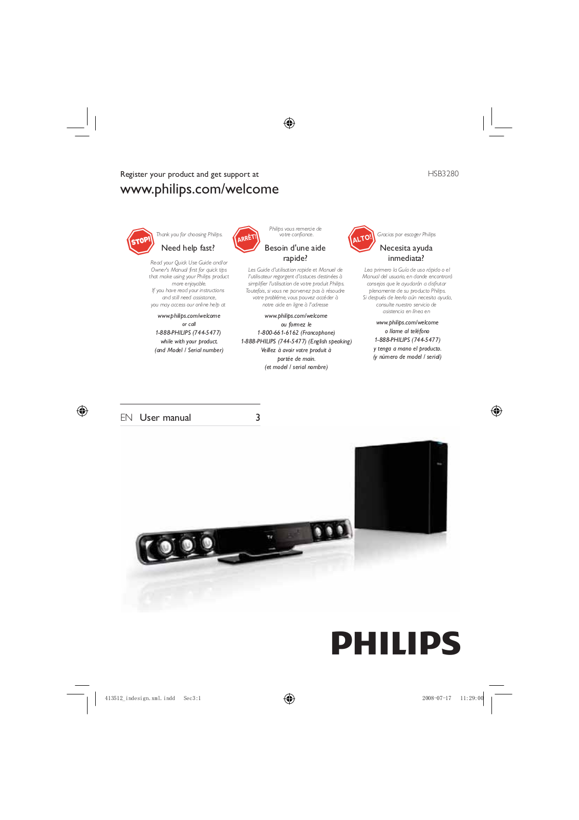 Philips HSB3280MU, HSB3280SW User Manual