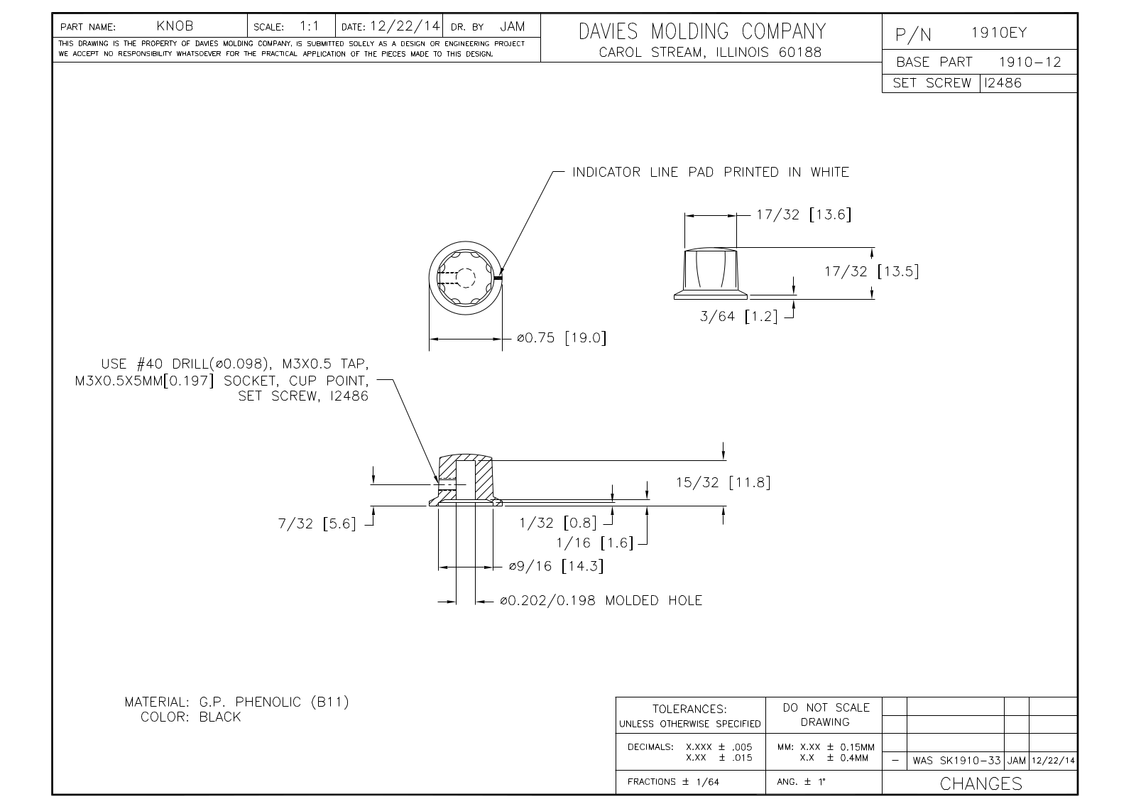 Davies Molding 1910EY Reference Drawing