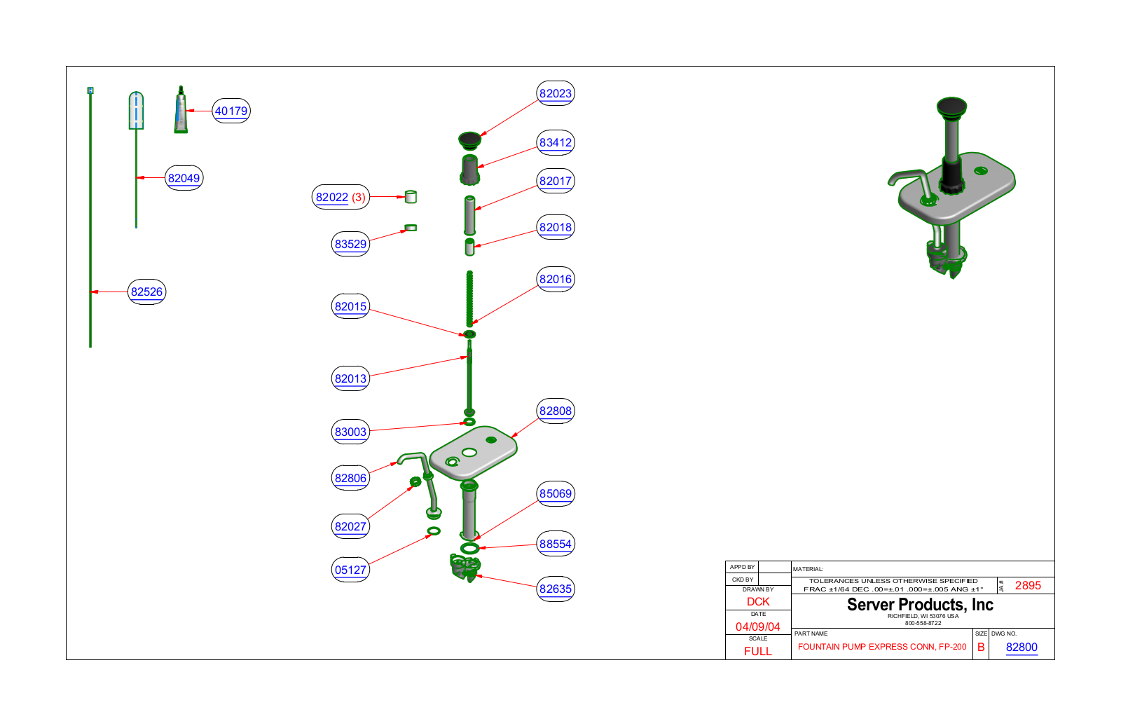 Server 82800 Parts Manual