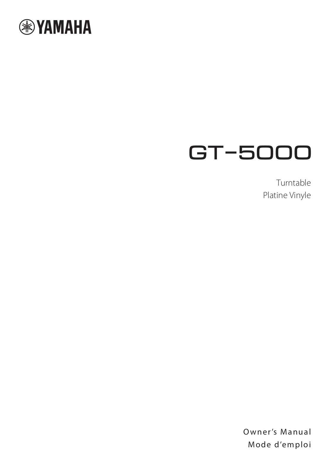 Yamaha GT-5000 Owner's Manual