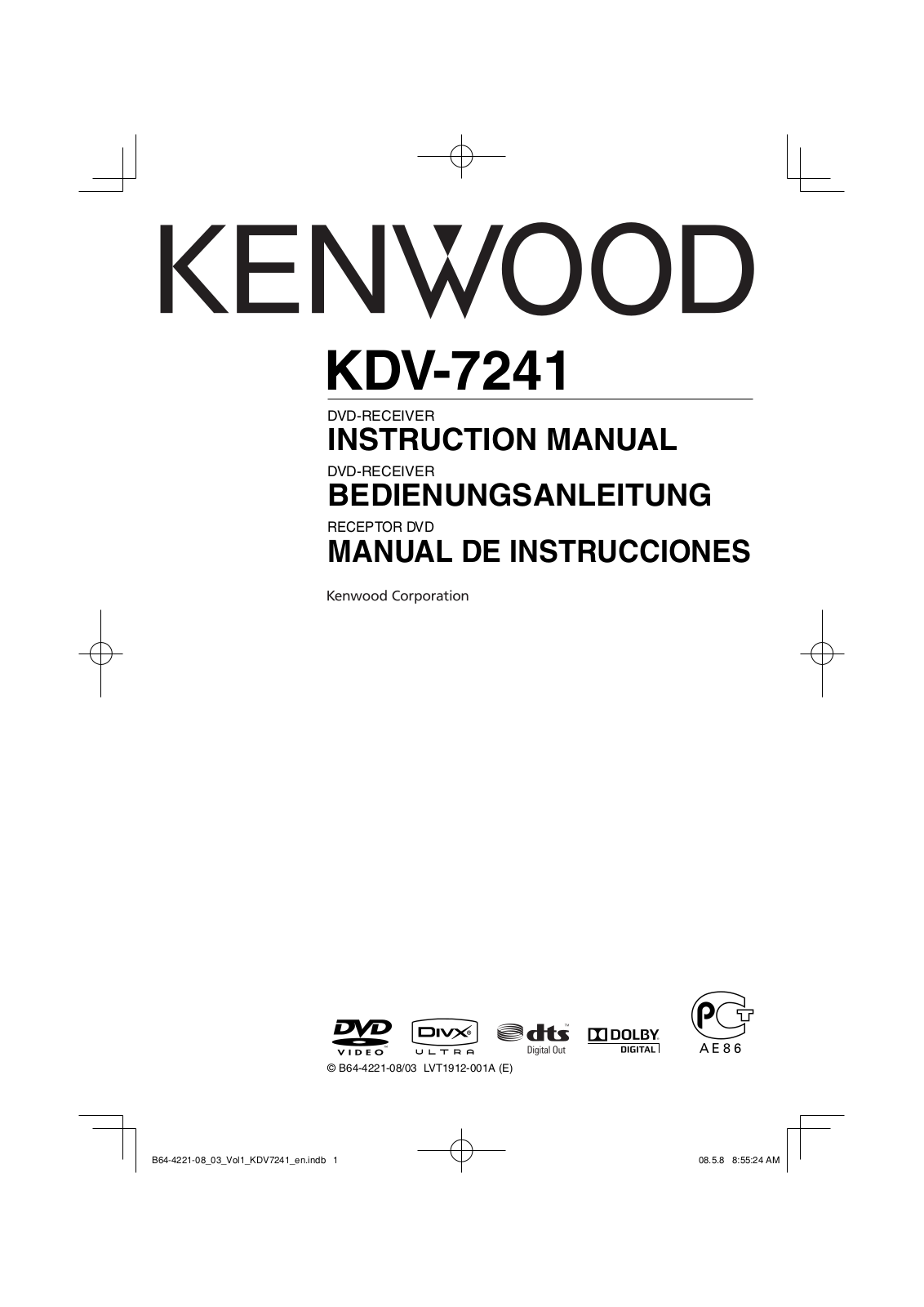 Kenwood KDV-7241 User Manual