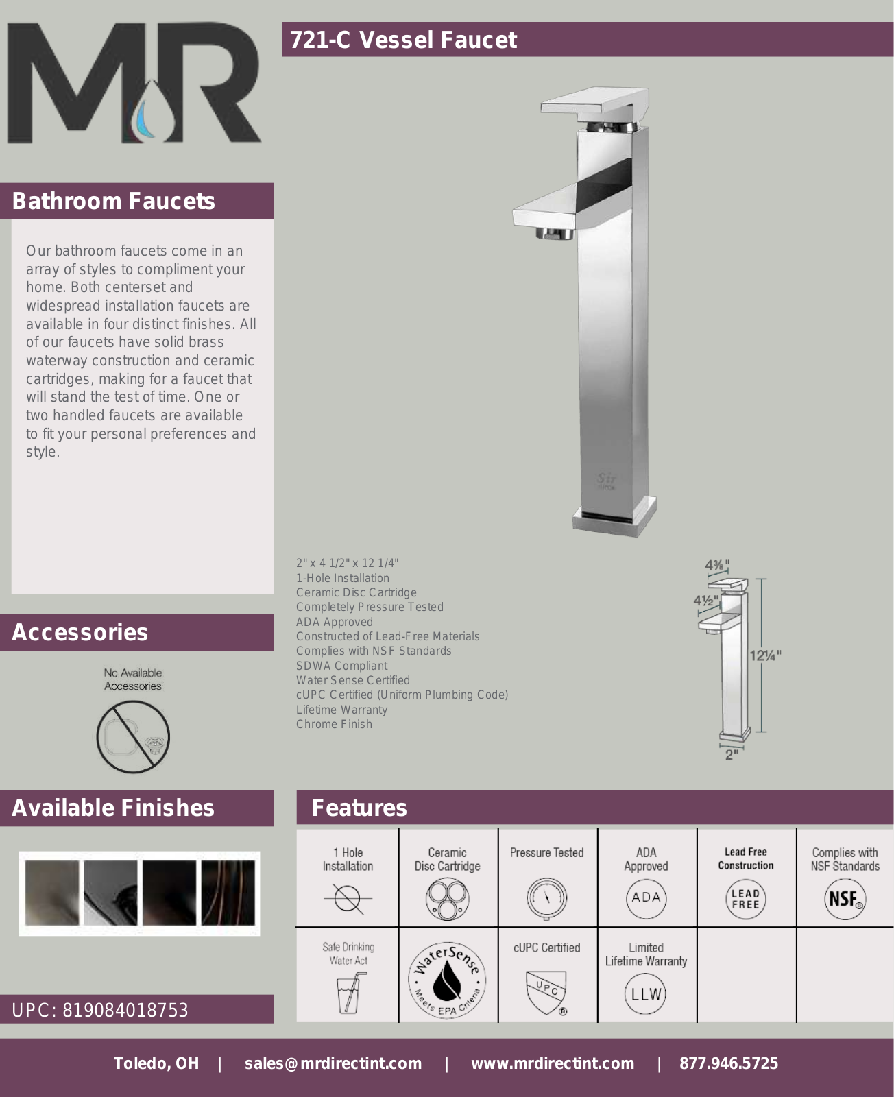 MR Direct MRDR2267 Specifications - ManualMachine.com