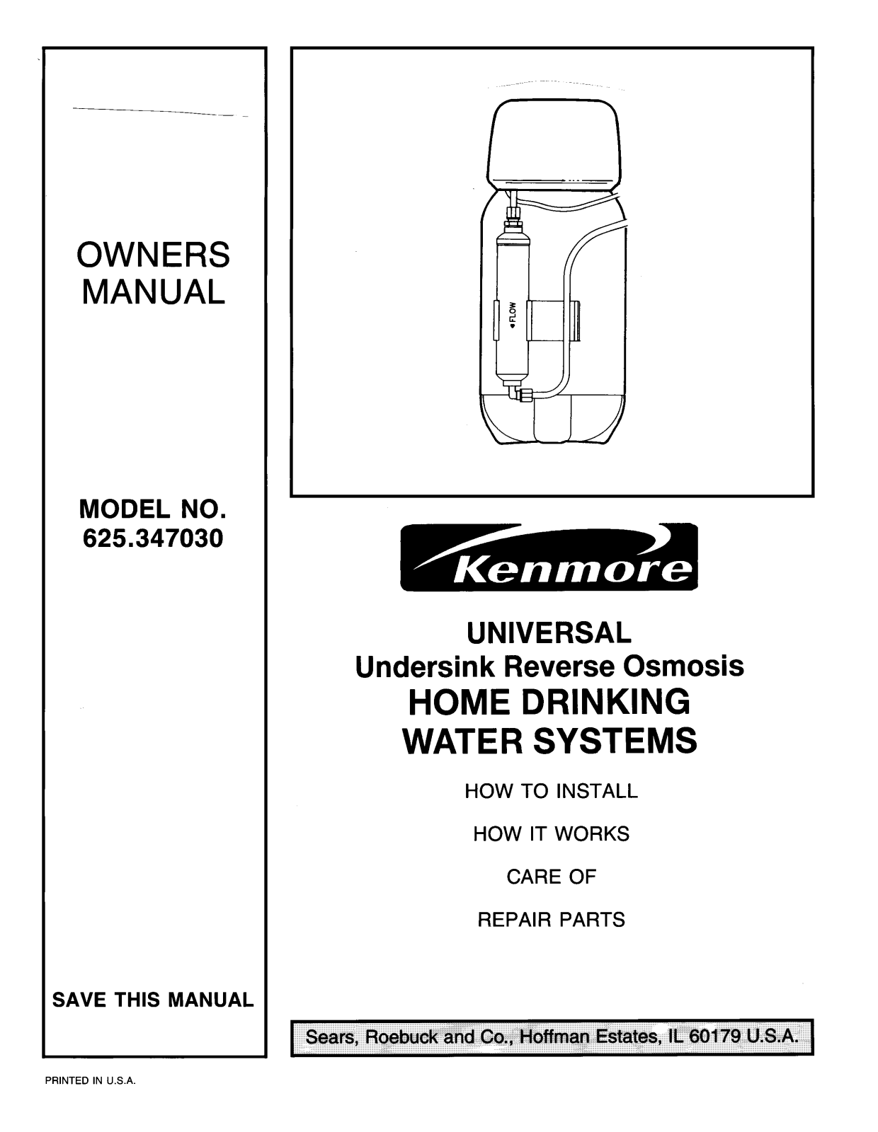 Kenmore 625.347030 User Manual