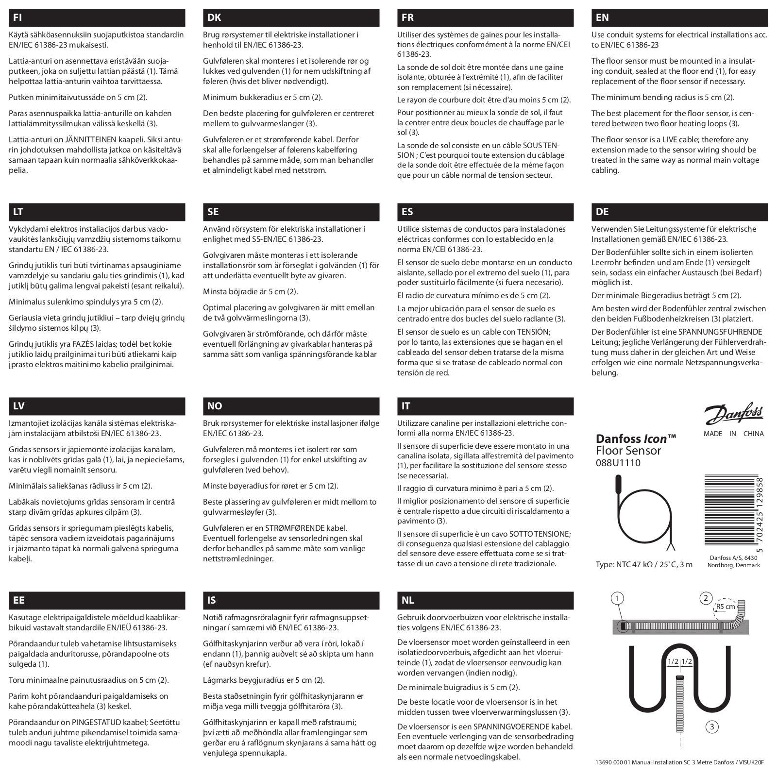 Danfoss Floor Sensor Installation guide