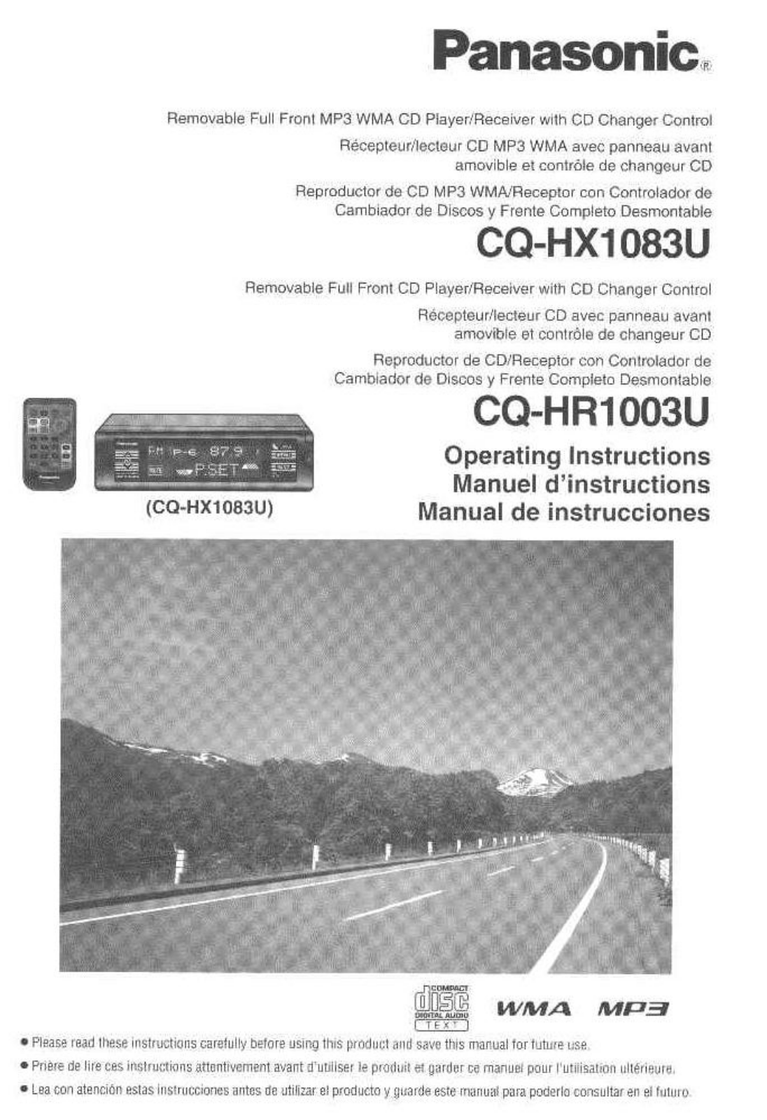 Panasonic cq-hx1083u Operation Manual