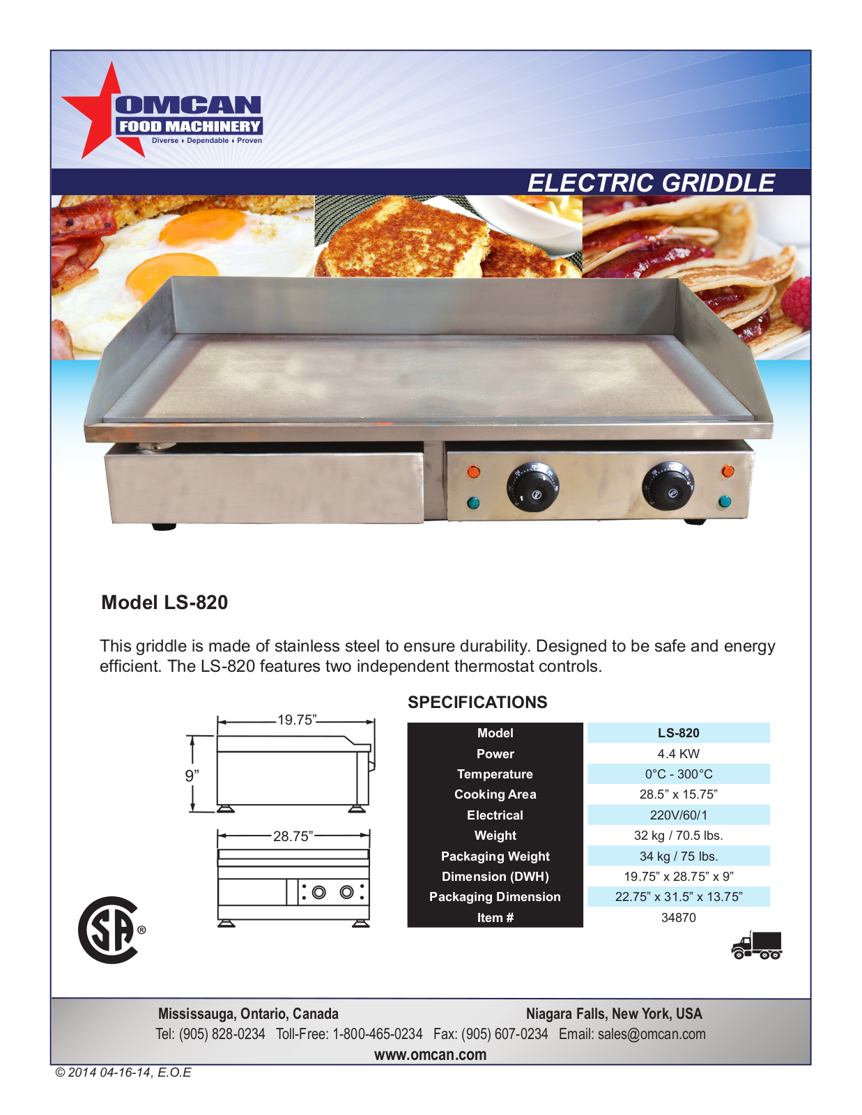 Omcan Food Machinery LS-820 User Manual