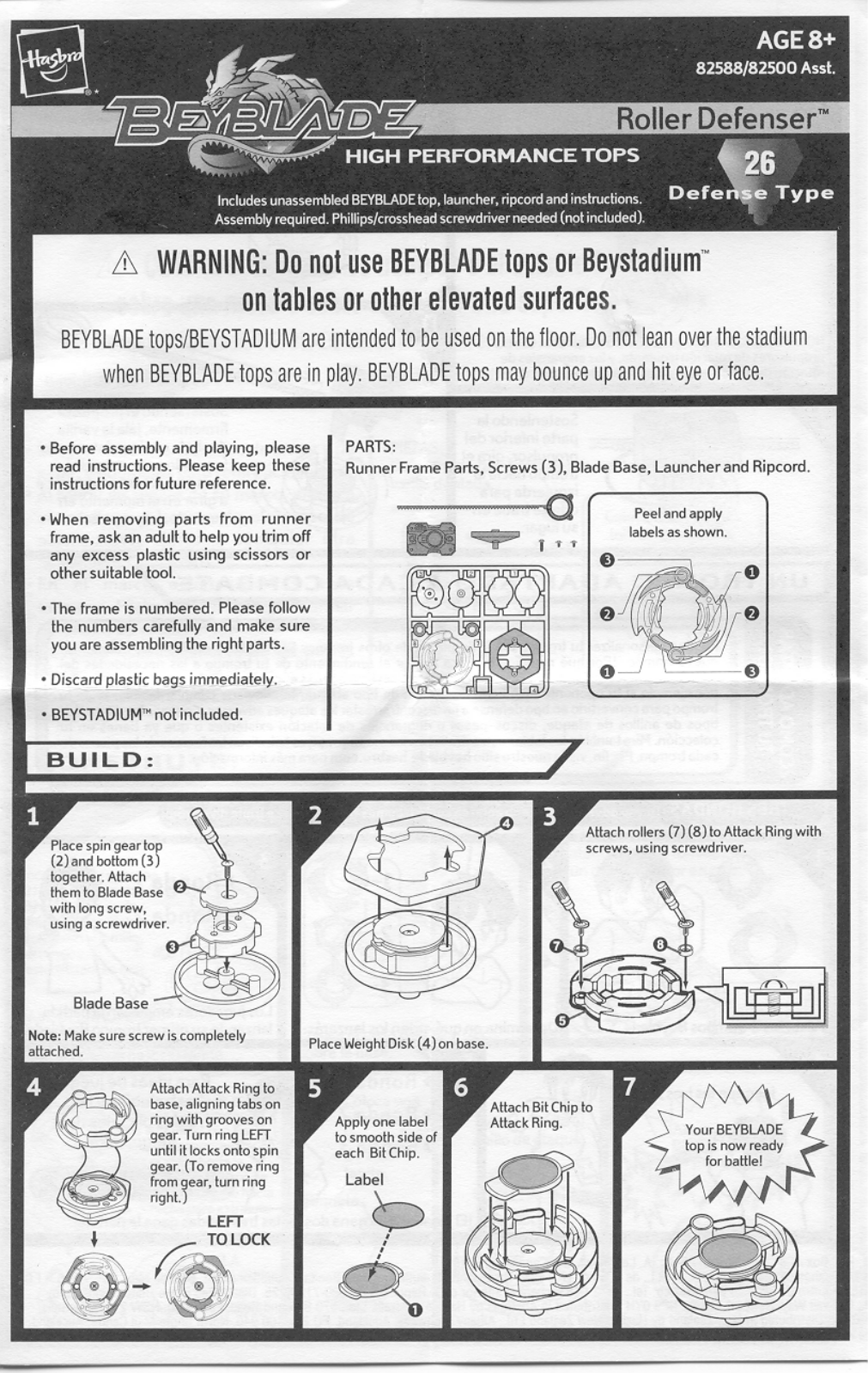 HASBRO Beyblade Roller Defenser User Manual