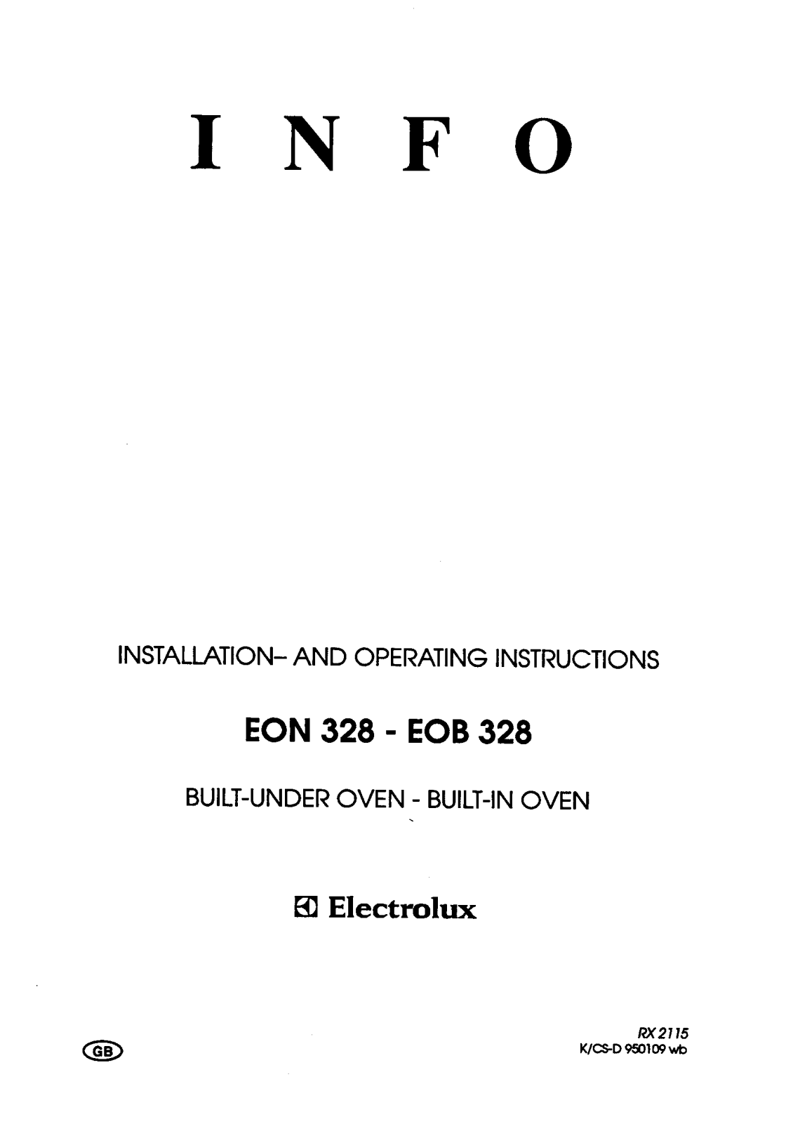 AEG-Electrolux EOB328X, EOB328, EOB328K User Manual