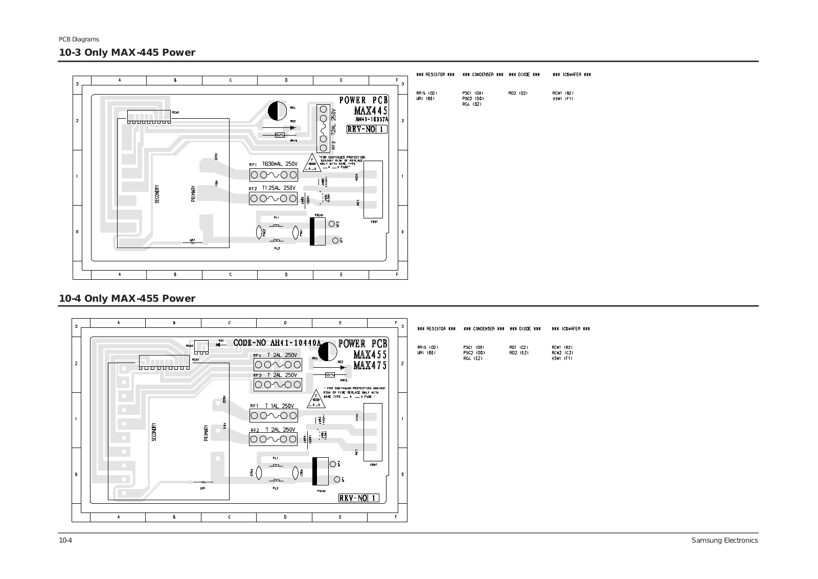 SAMSUNG max455, max445 Wiring Diagram