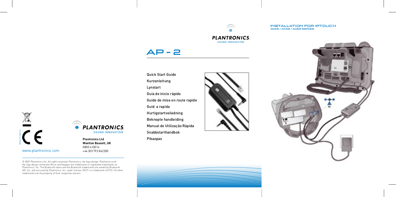 PLANTRONICS AP-2 User Manual