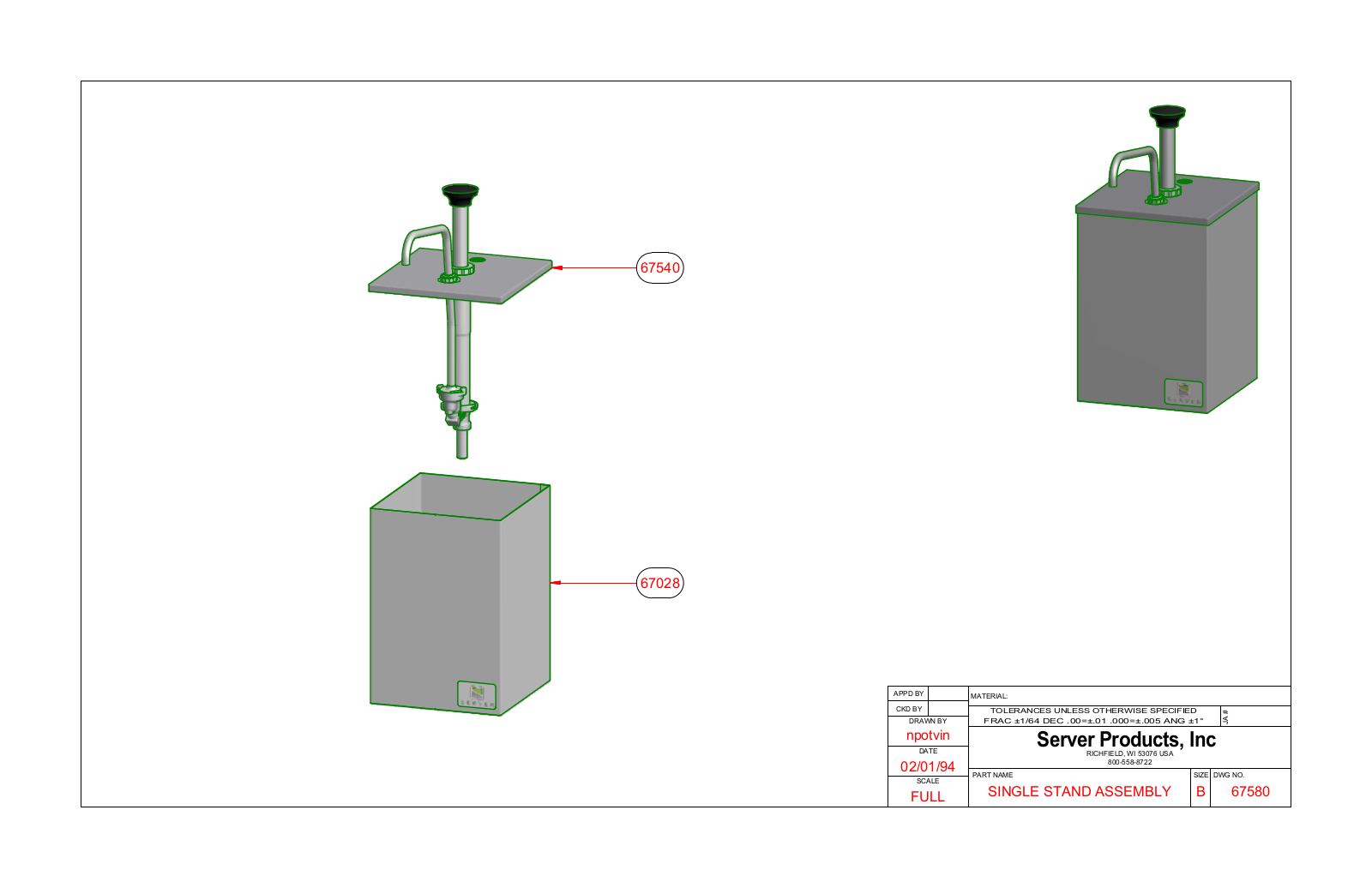 Server 67580 Parts Manual