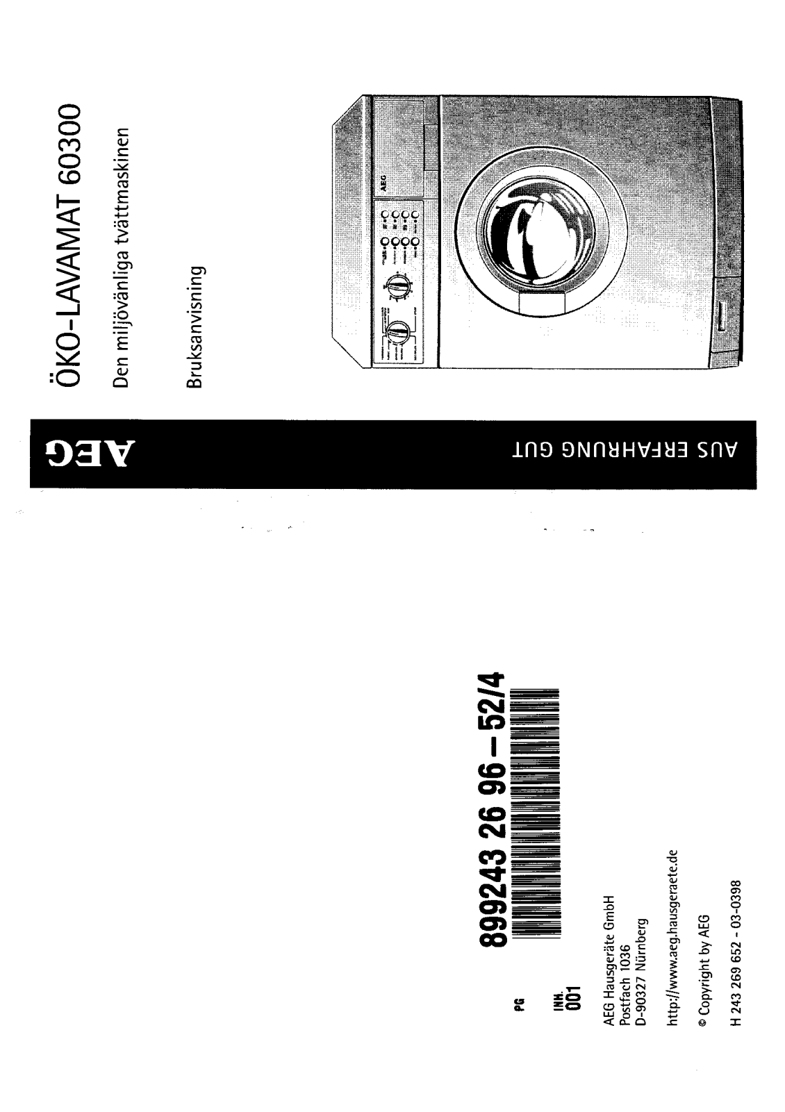 AEG LAV62300, LAV60300 User Manual